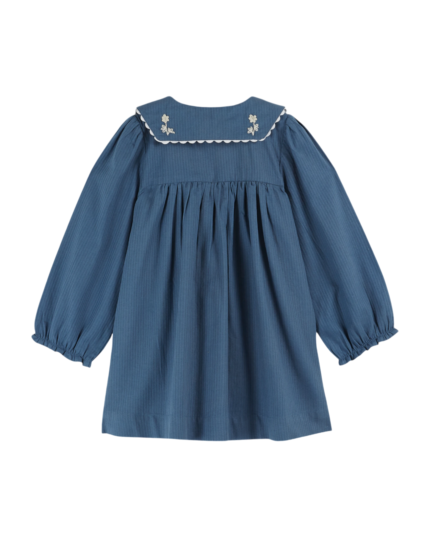 Robe vintage brodée bleu