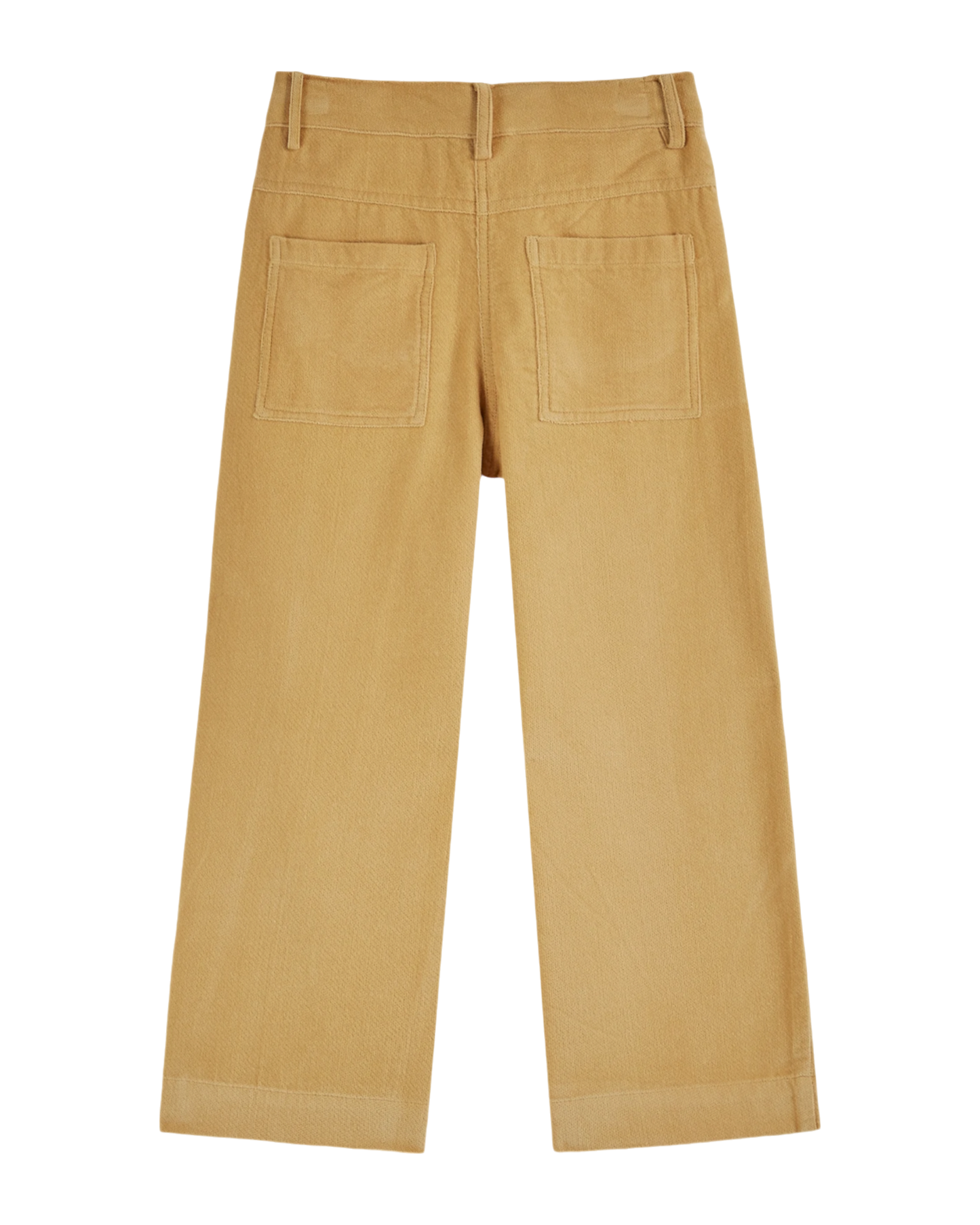 Pantalon brodé velours jaune