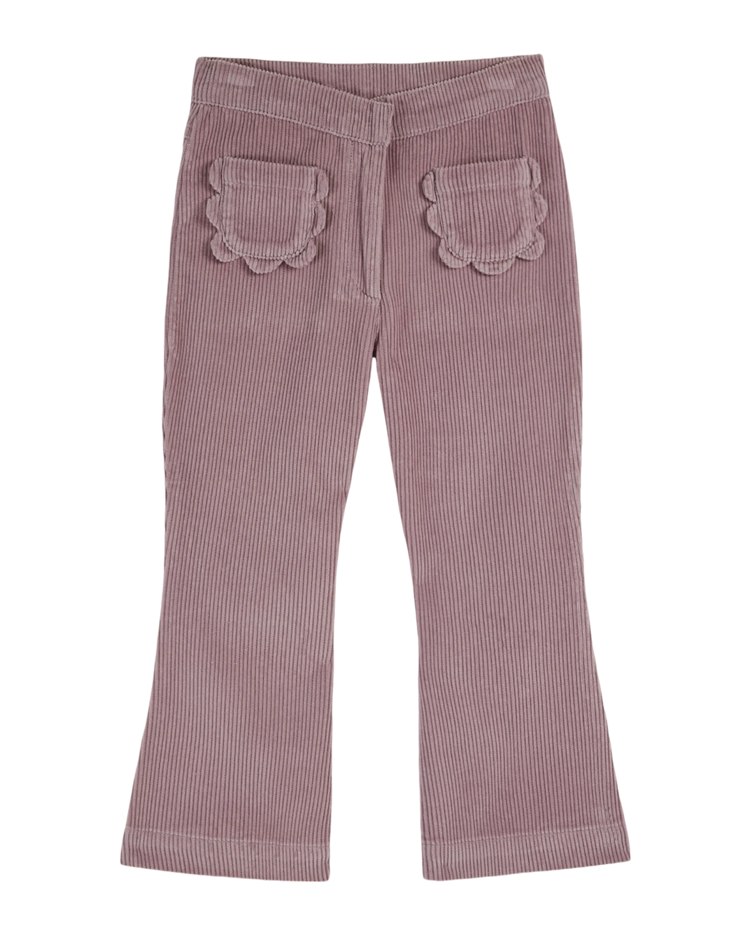 Pantalon évasé velours mauve