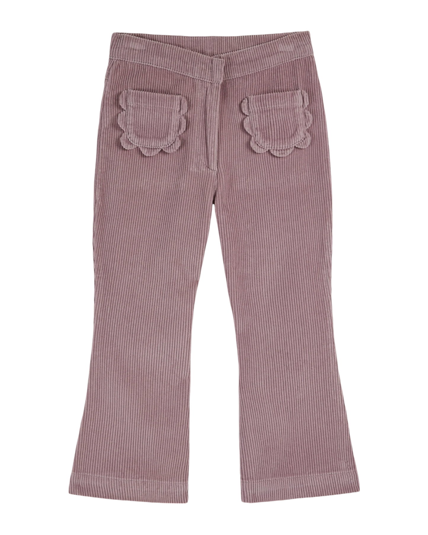 Pantalon évasé velours mauve