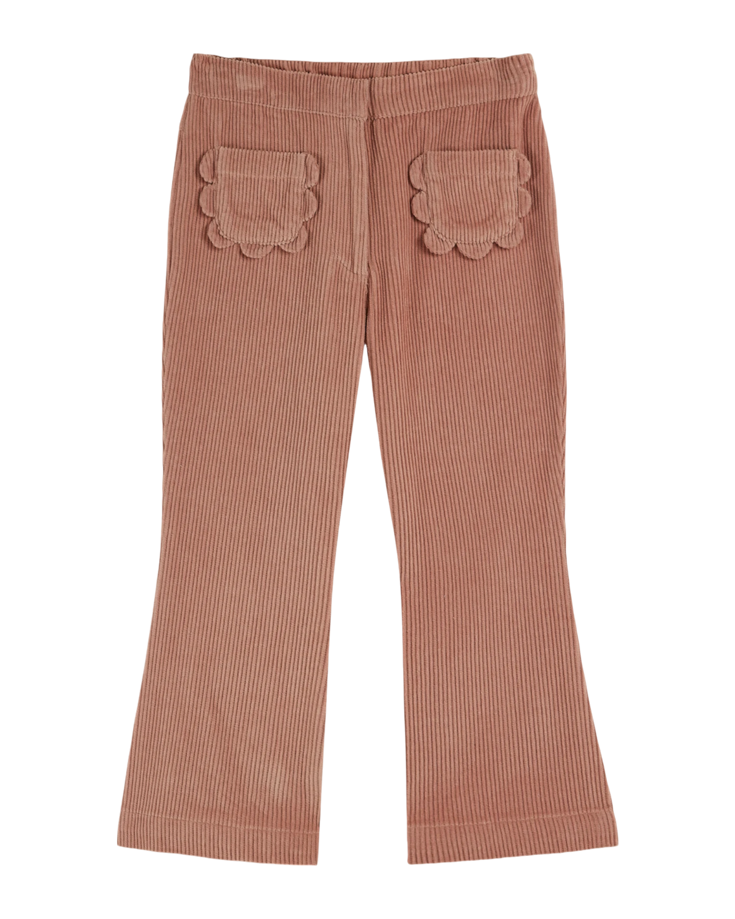 Pantalon évasé velours poudre