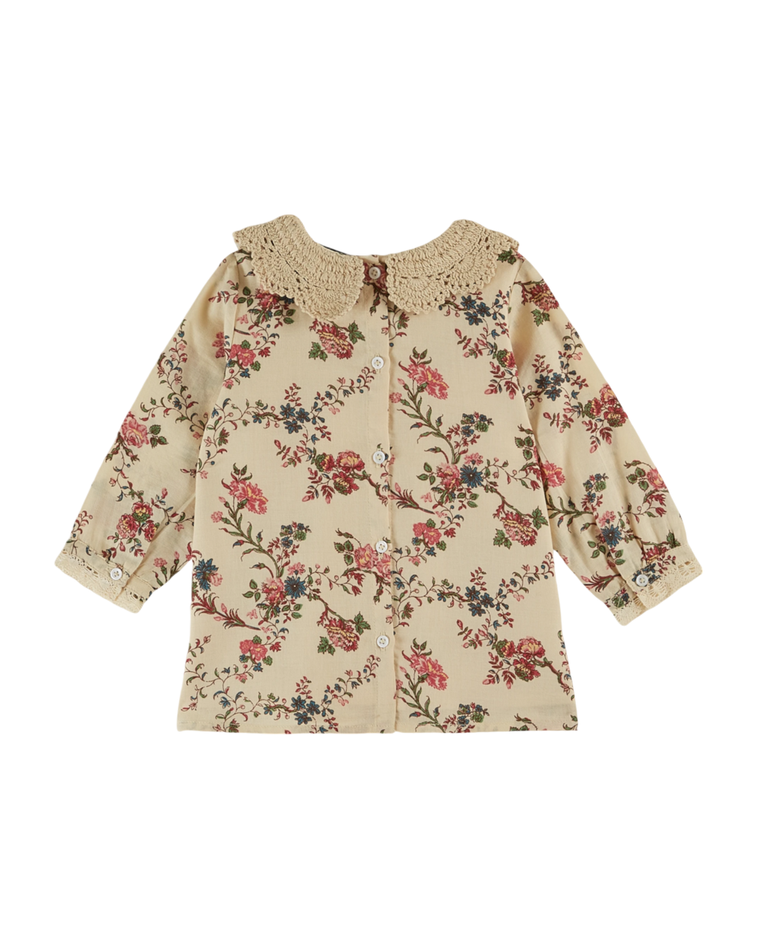 Robe bébé col brodé orchid écru