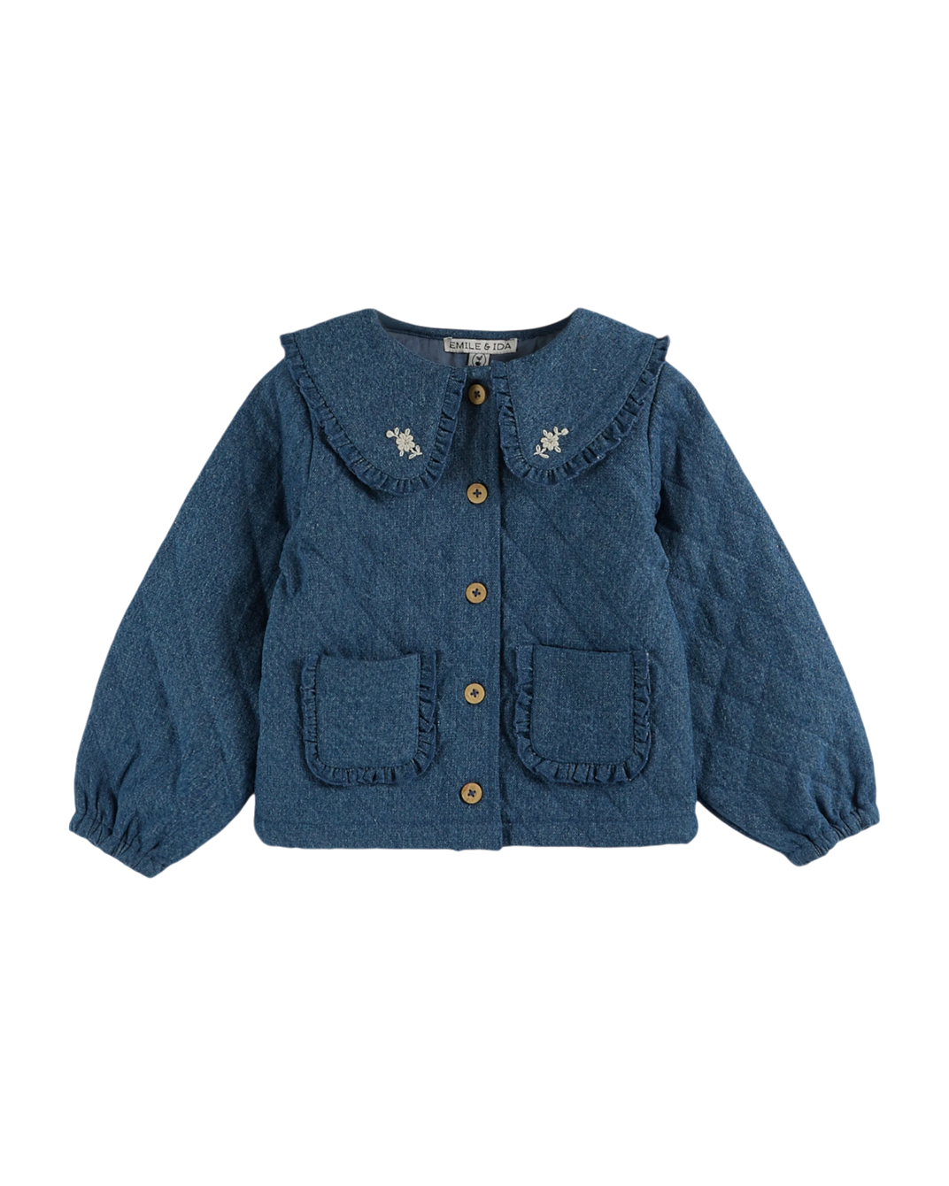 Veste matelassée brodée denim