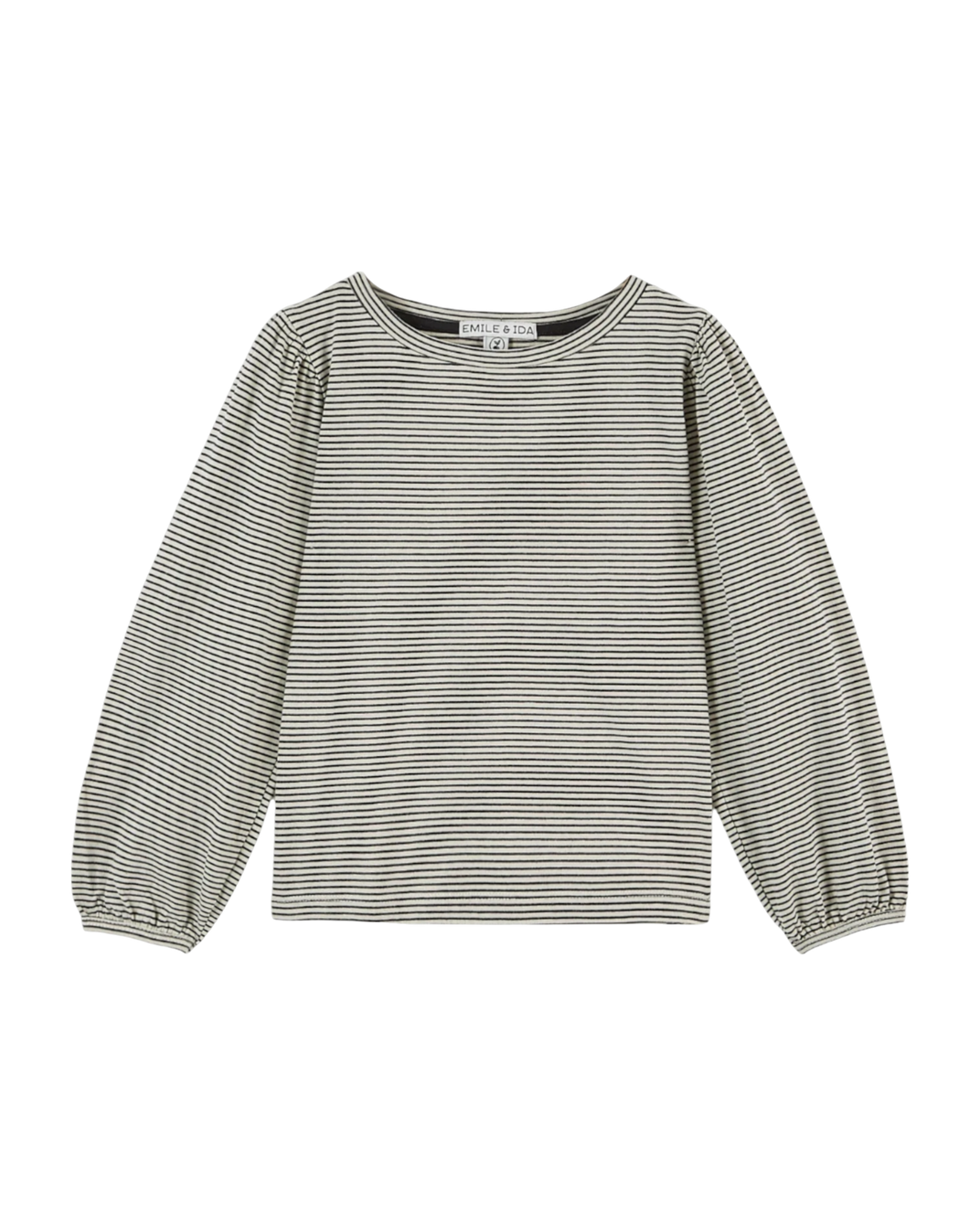 T-shirt rayures coton bio écru et noir