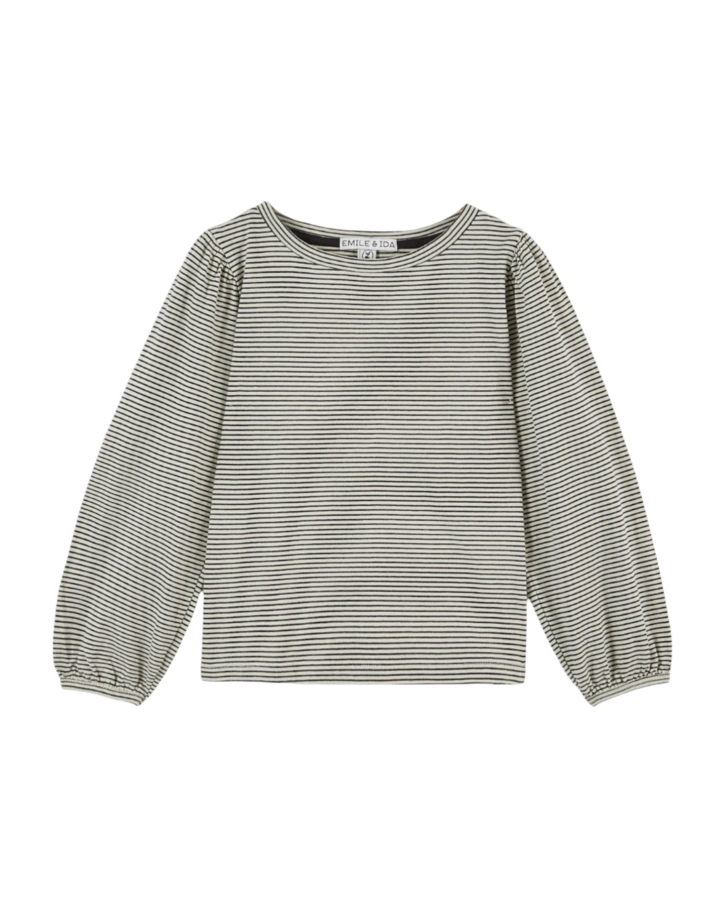 T-shirt rayures coton bio écru et noir