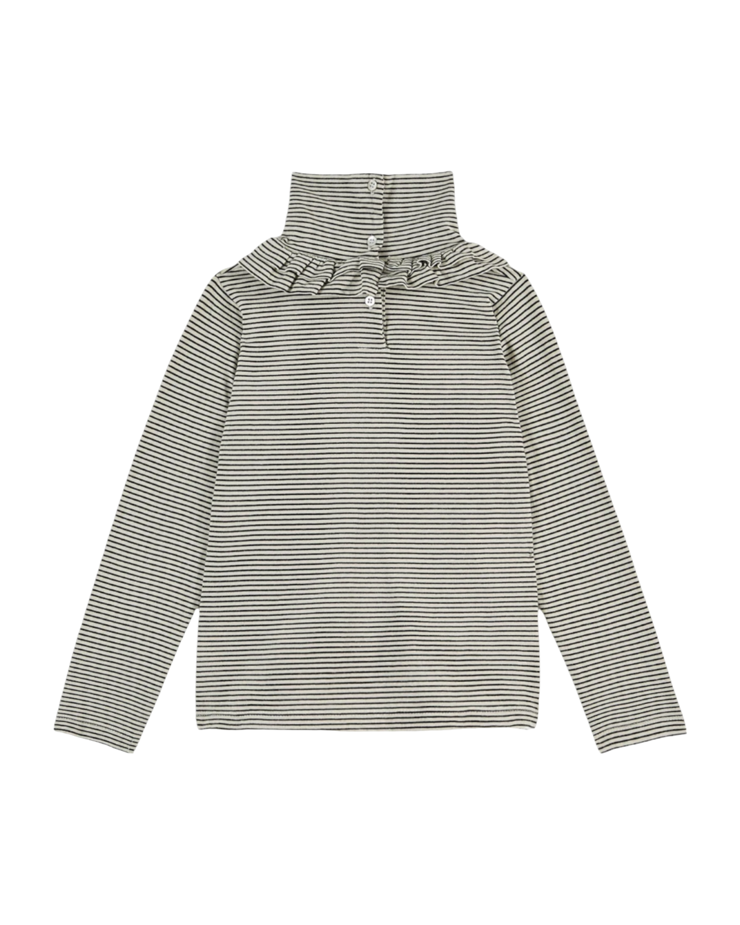 Sous-pull coton bio rayures écru et noir