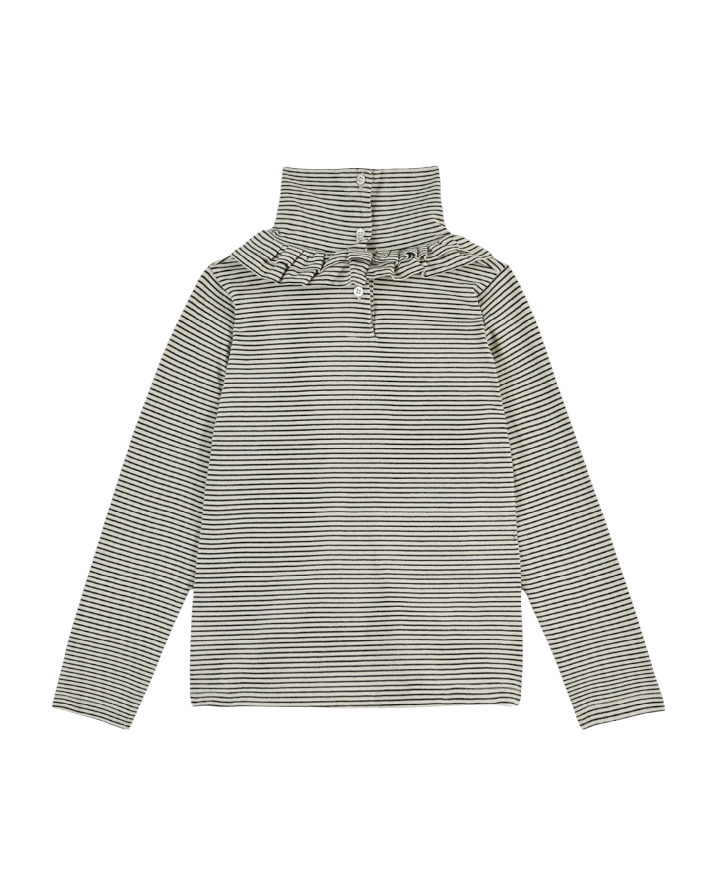 Sous-pull coton bio rayures écru et noir