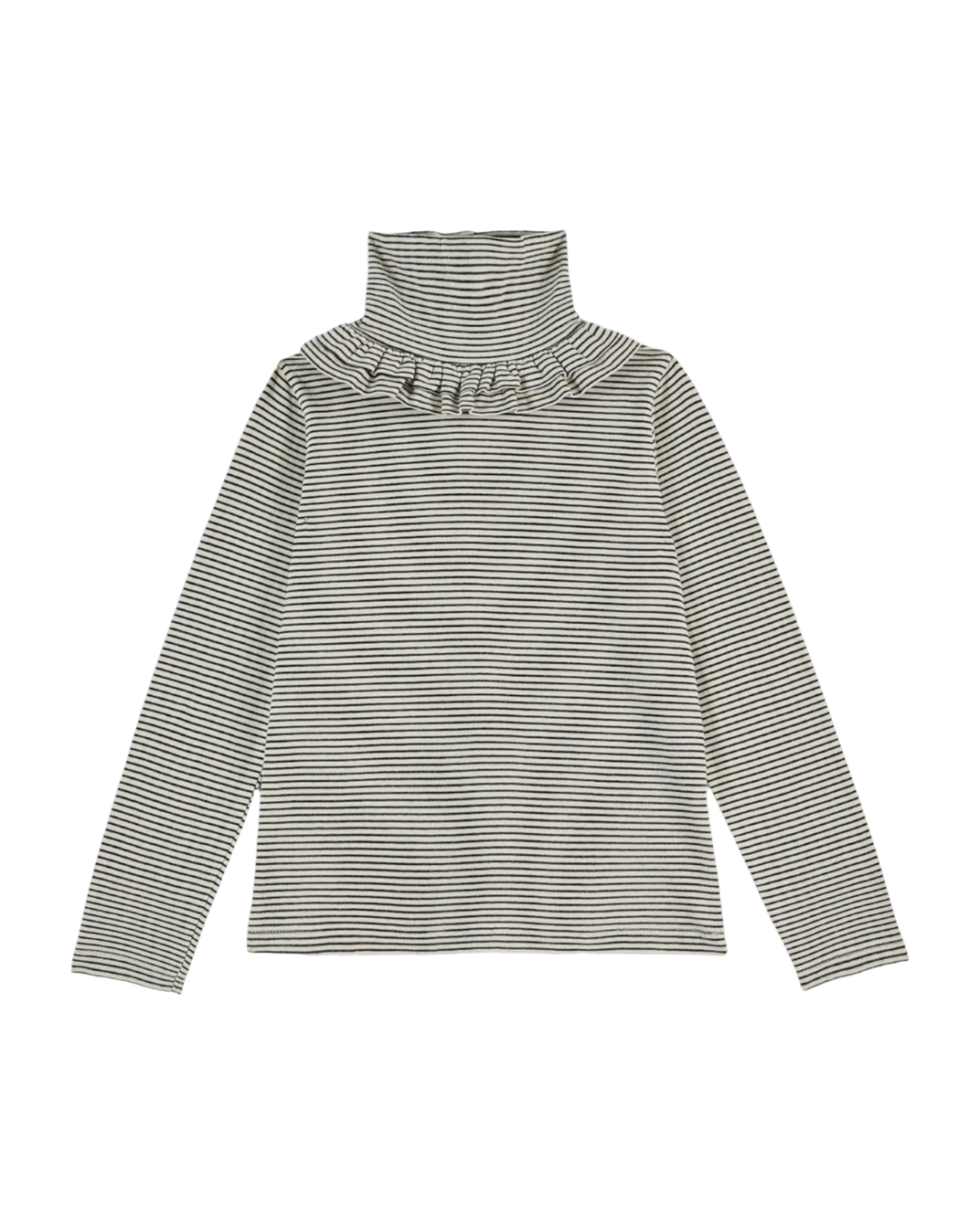 Sous-pull coton bio rayures écru et noir