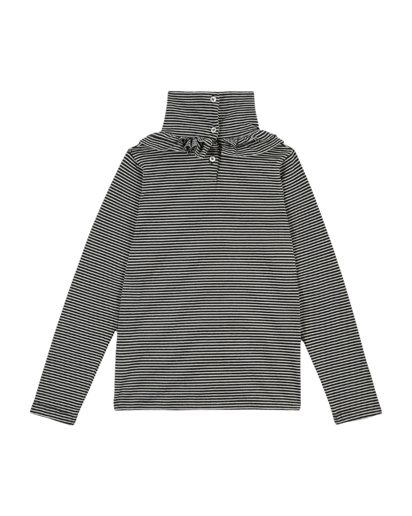 Sous-pull coton bio rayures noir et écru