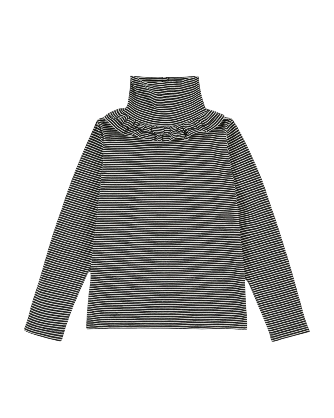 Sous-pull coton bio rayures noir et écru