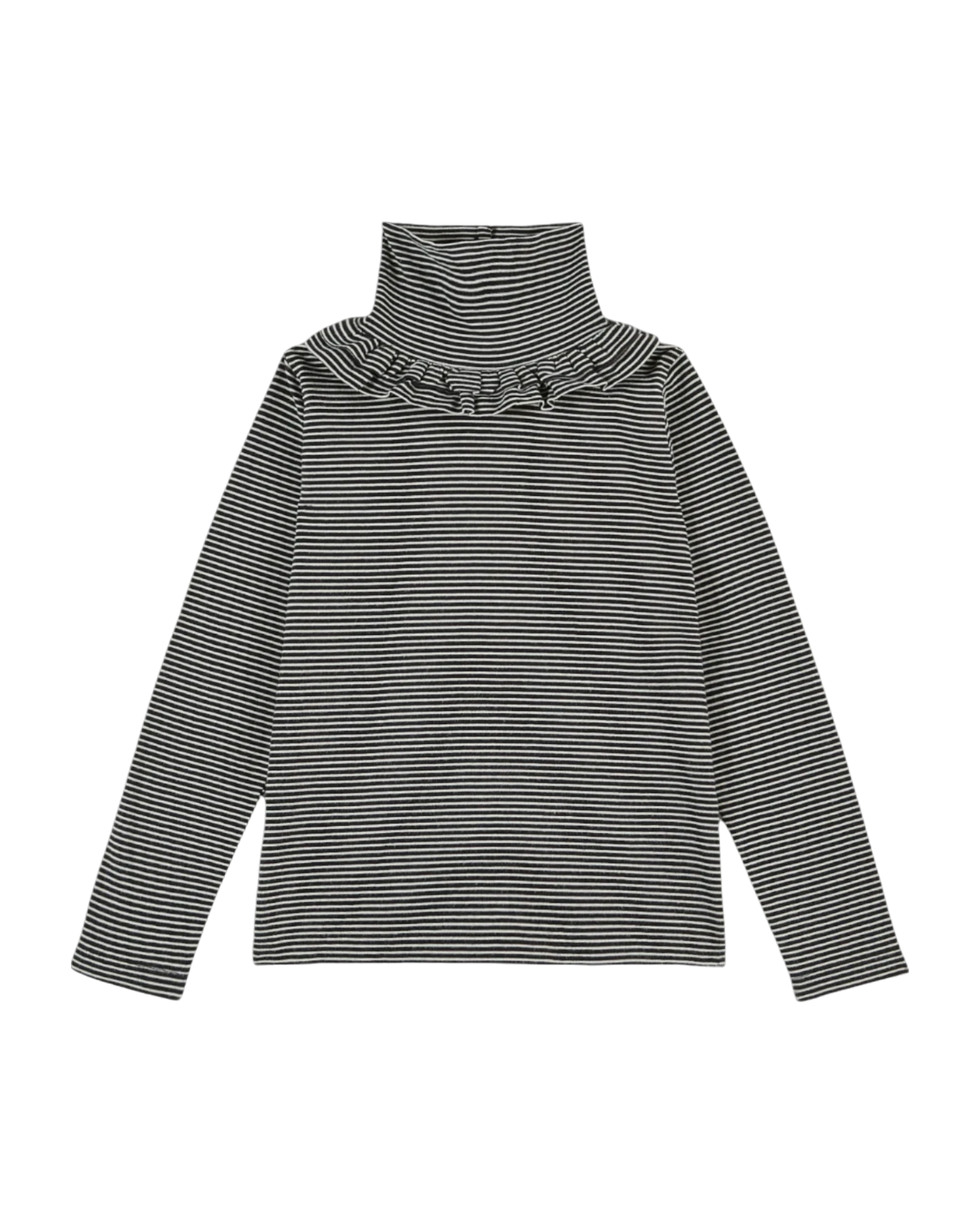 Sous-pull coton bio rayures noir et écru