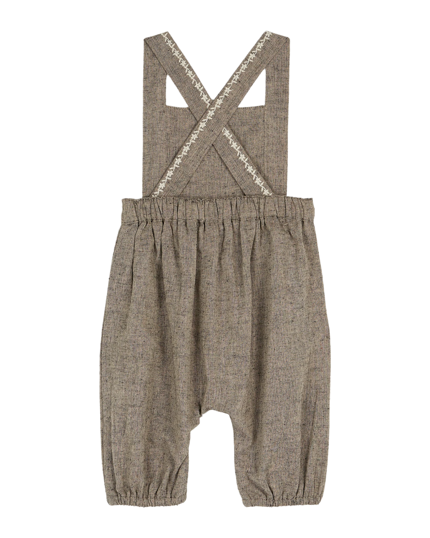 Salopette brodée brun chiné