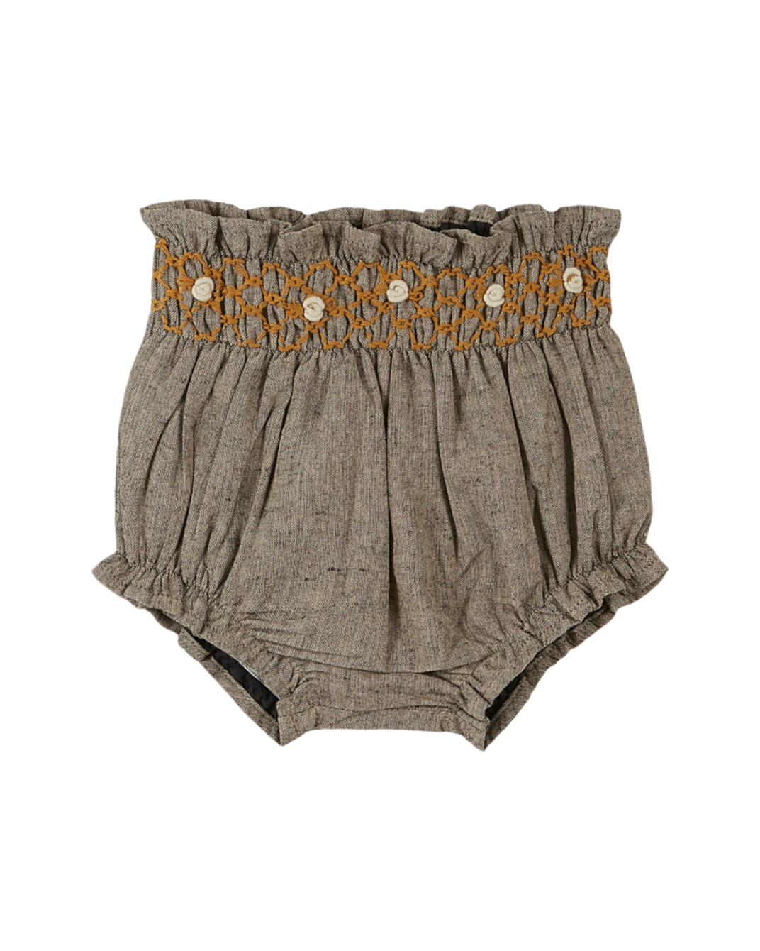 Bloomer smocké brun chiné