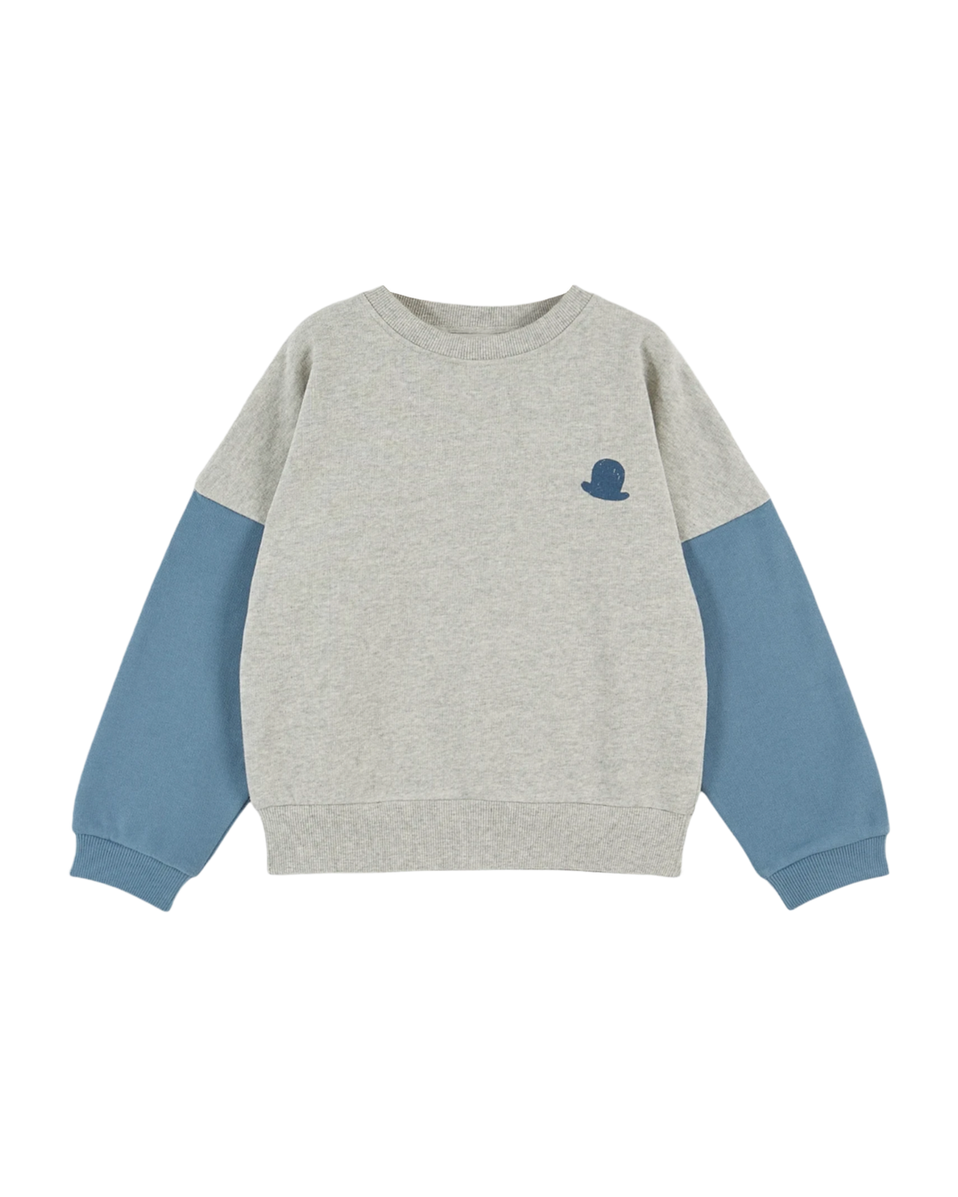 Sweat coton bio bicolore gris chiné