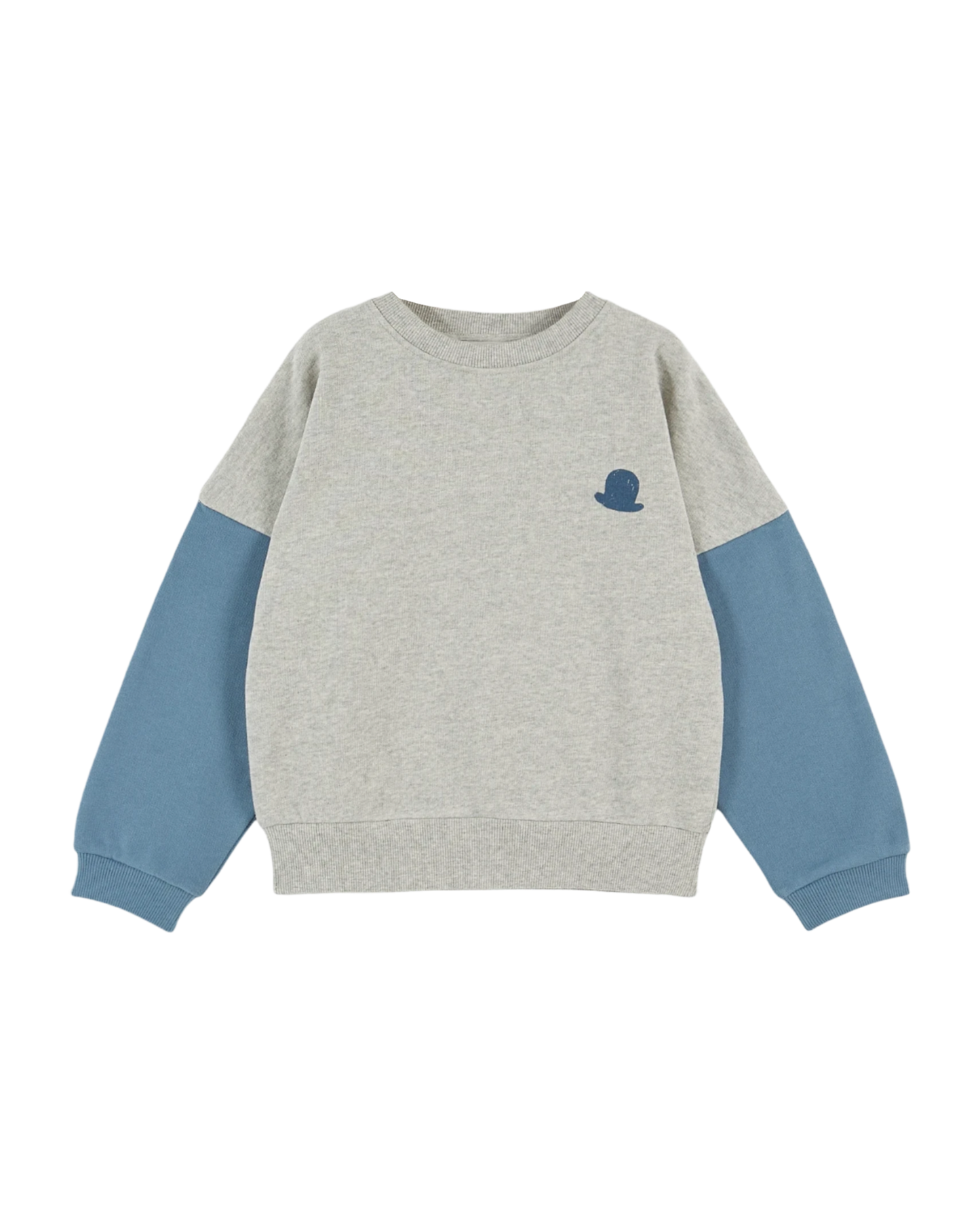 Sweat coton bio bicolore gris chiné