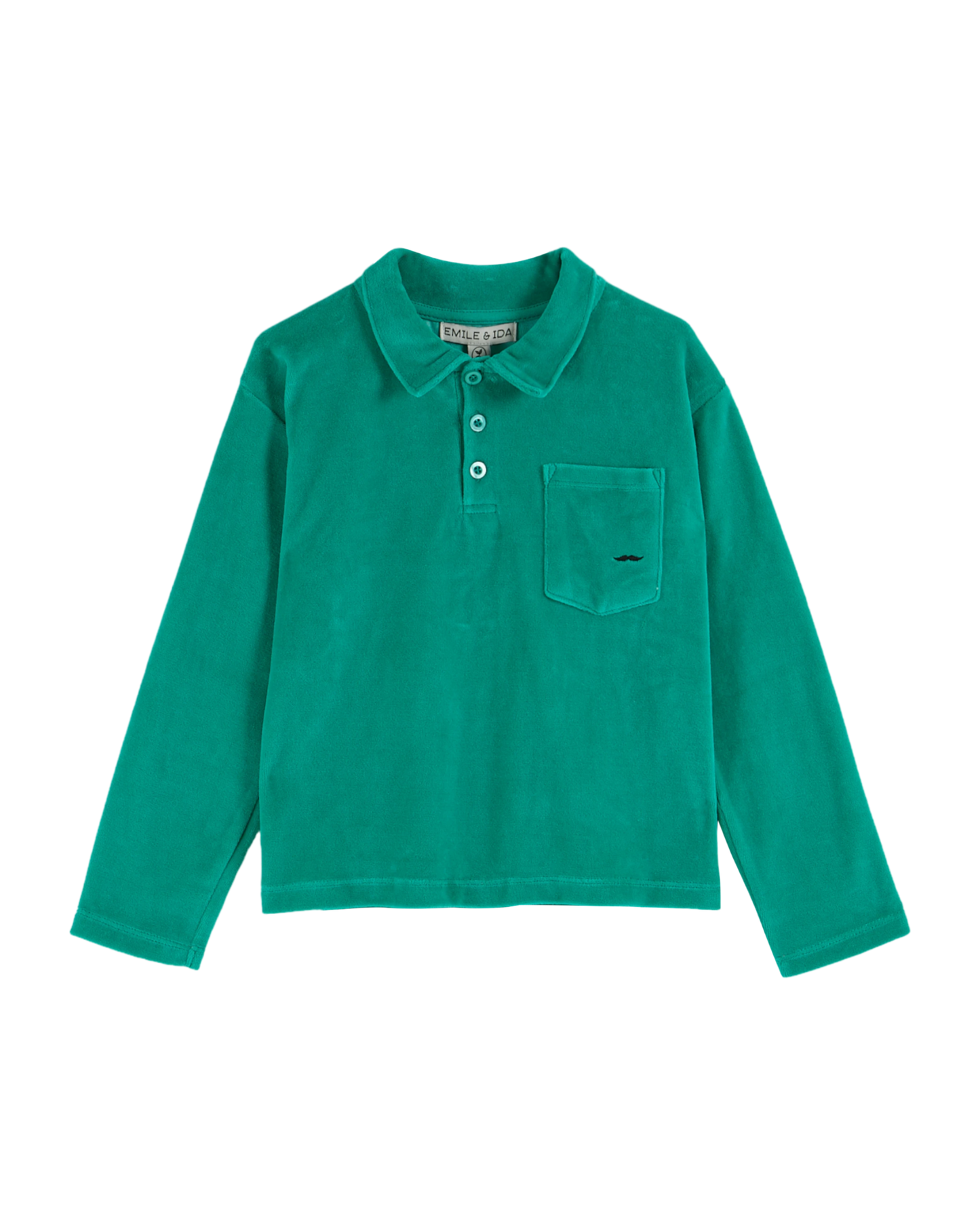 Polo velours uni menthol
