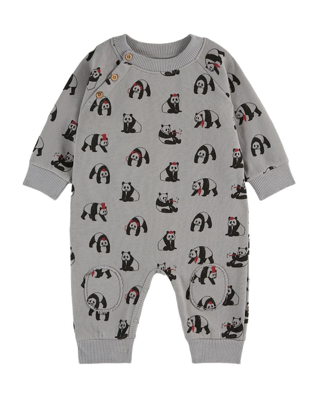 Combinaison coton bio panda gris