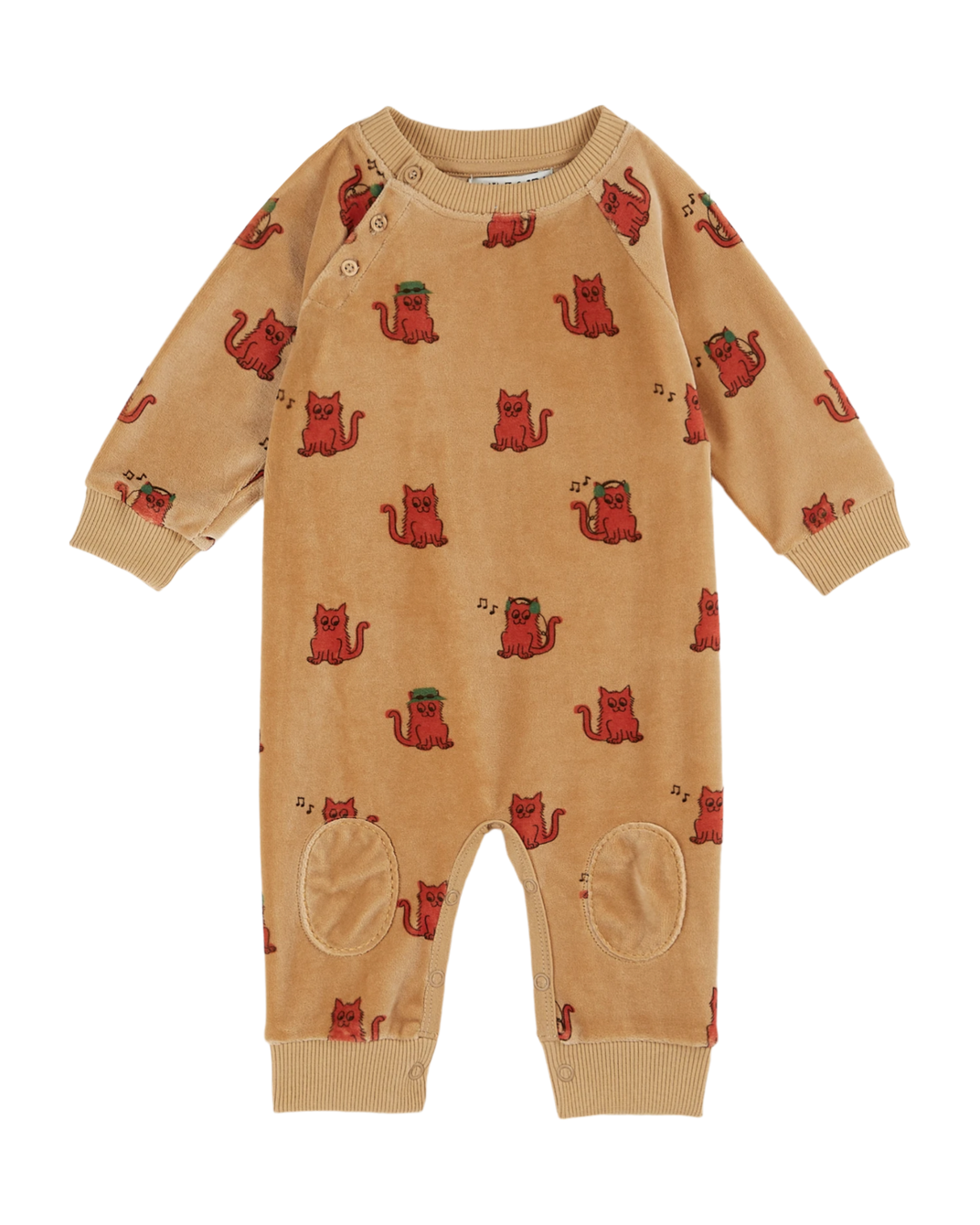 Combinaison velours chat cool acajou