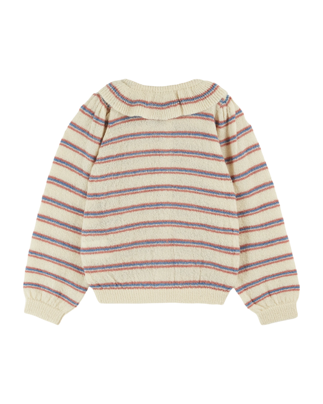 Cardigan rayures écru