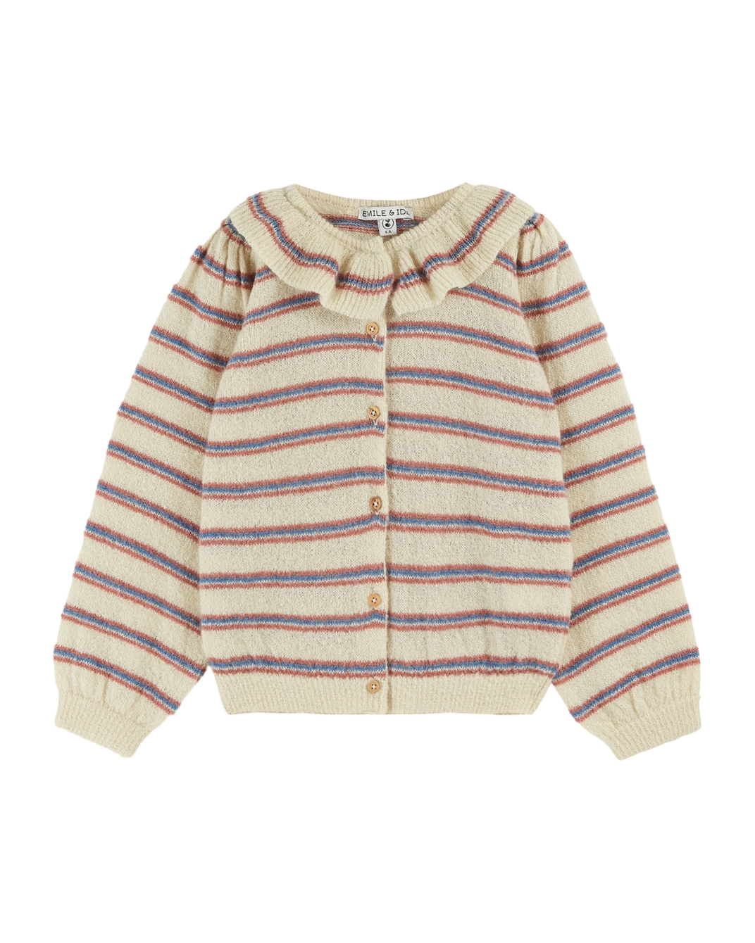 Cardigan rayures écru