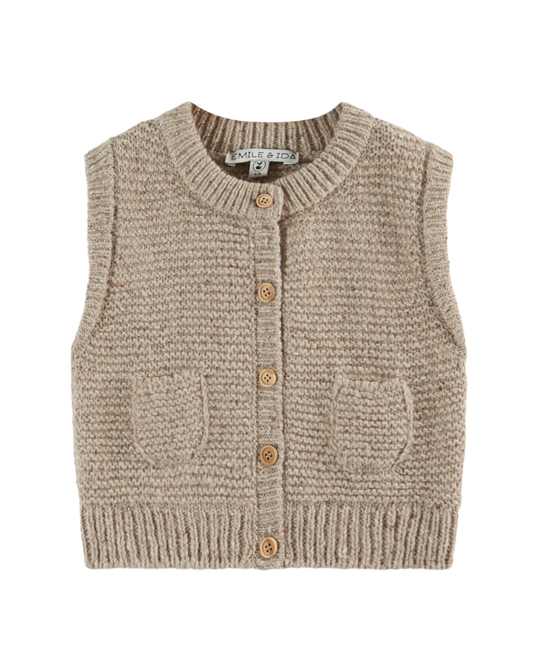 Cardigan sans manches argile