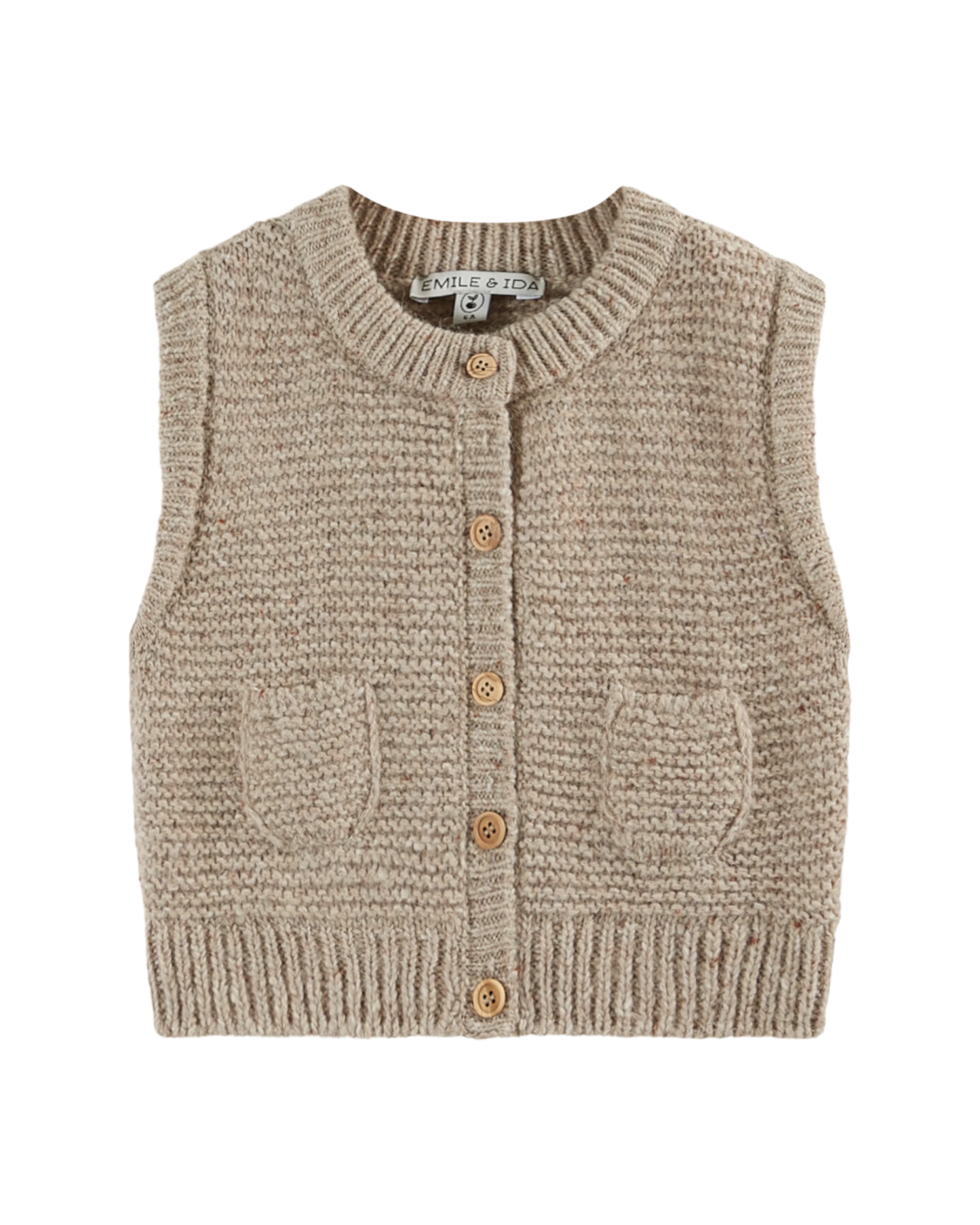Cardigan sans manches argile