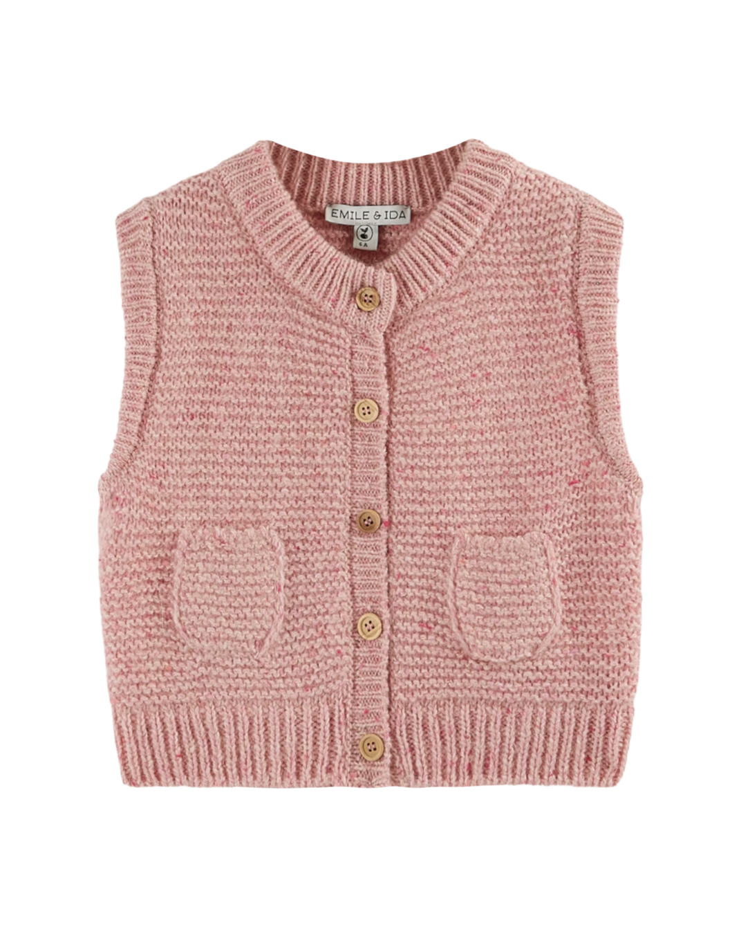 Cardigan sans manches rose pâle