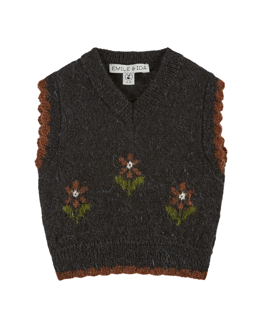 Pull sans manches jacquard bitume