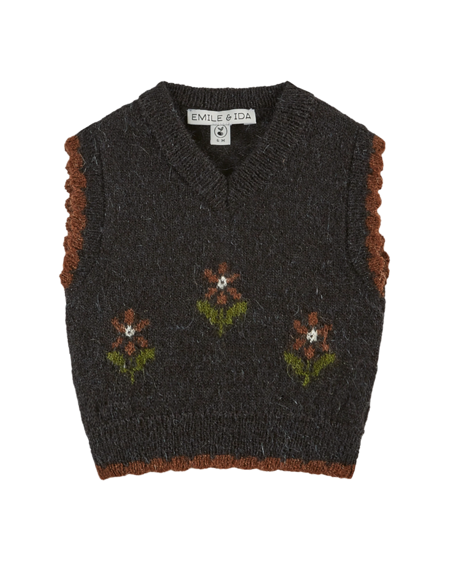 Pull sans manches jacquard bitume