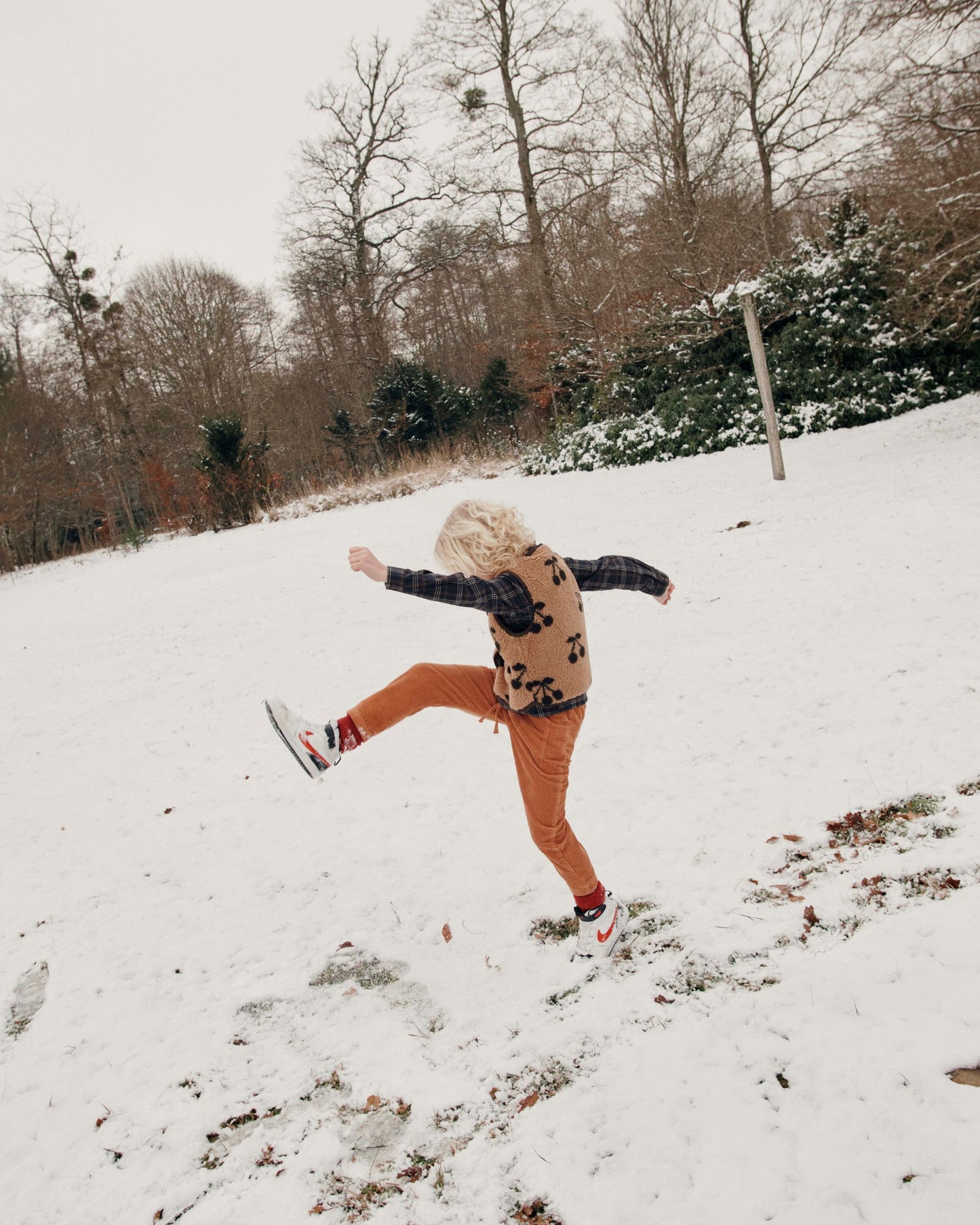 Pantalon velours orange brun