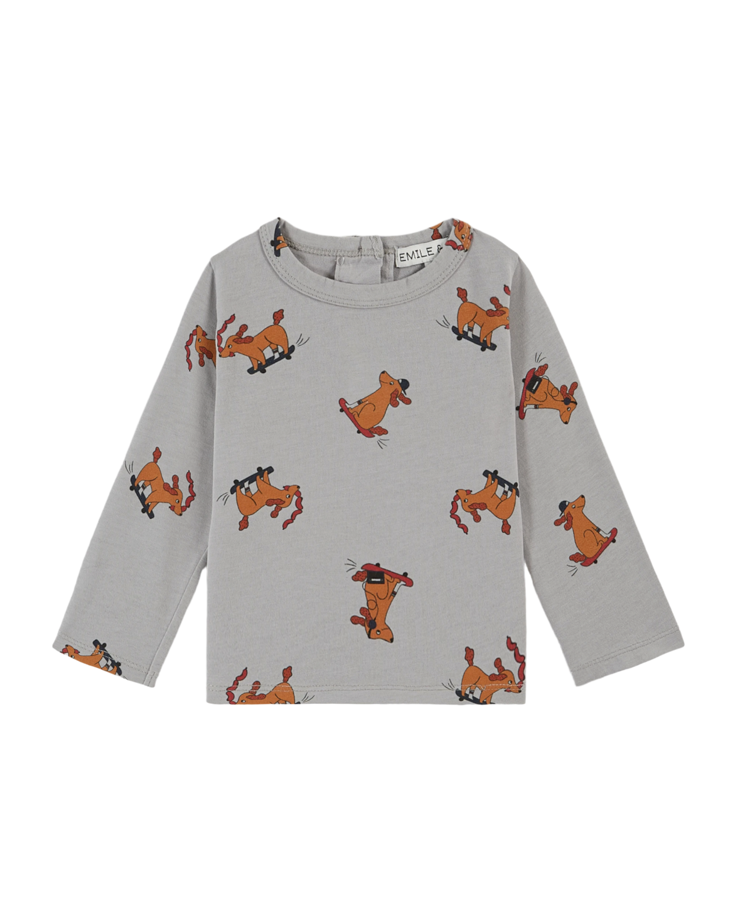 T-shirt coton bio chien skateur métal
