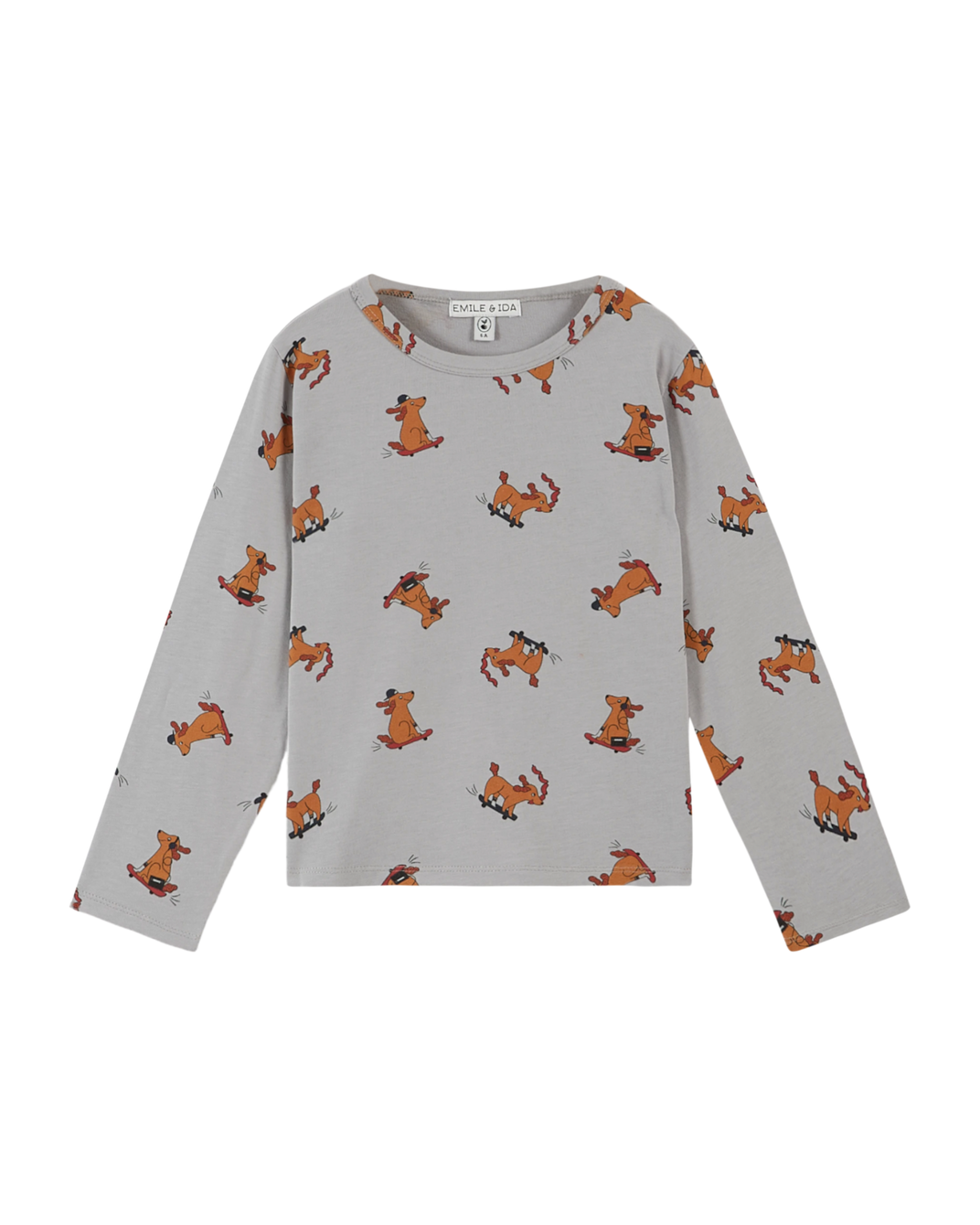 T-shirt coton bio chien skateur métal