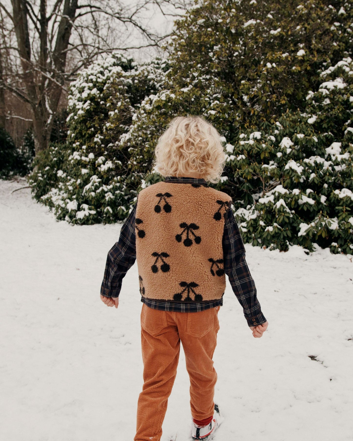 Veste sans manches enfant sherpa caramel