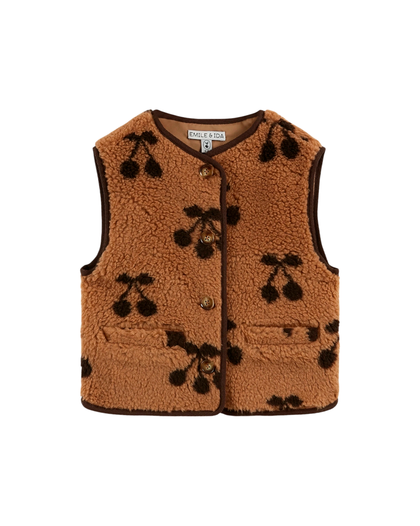 Veste sans manches enfant sherpa caramel