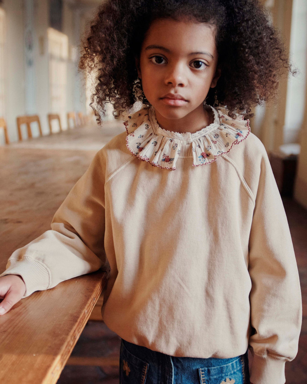 Sweat coton et teinture bio enfant beige