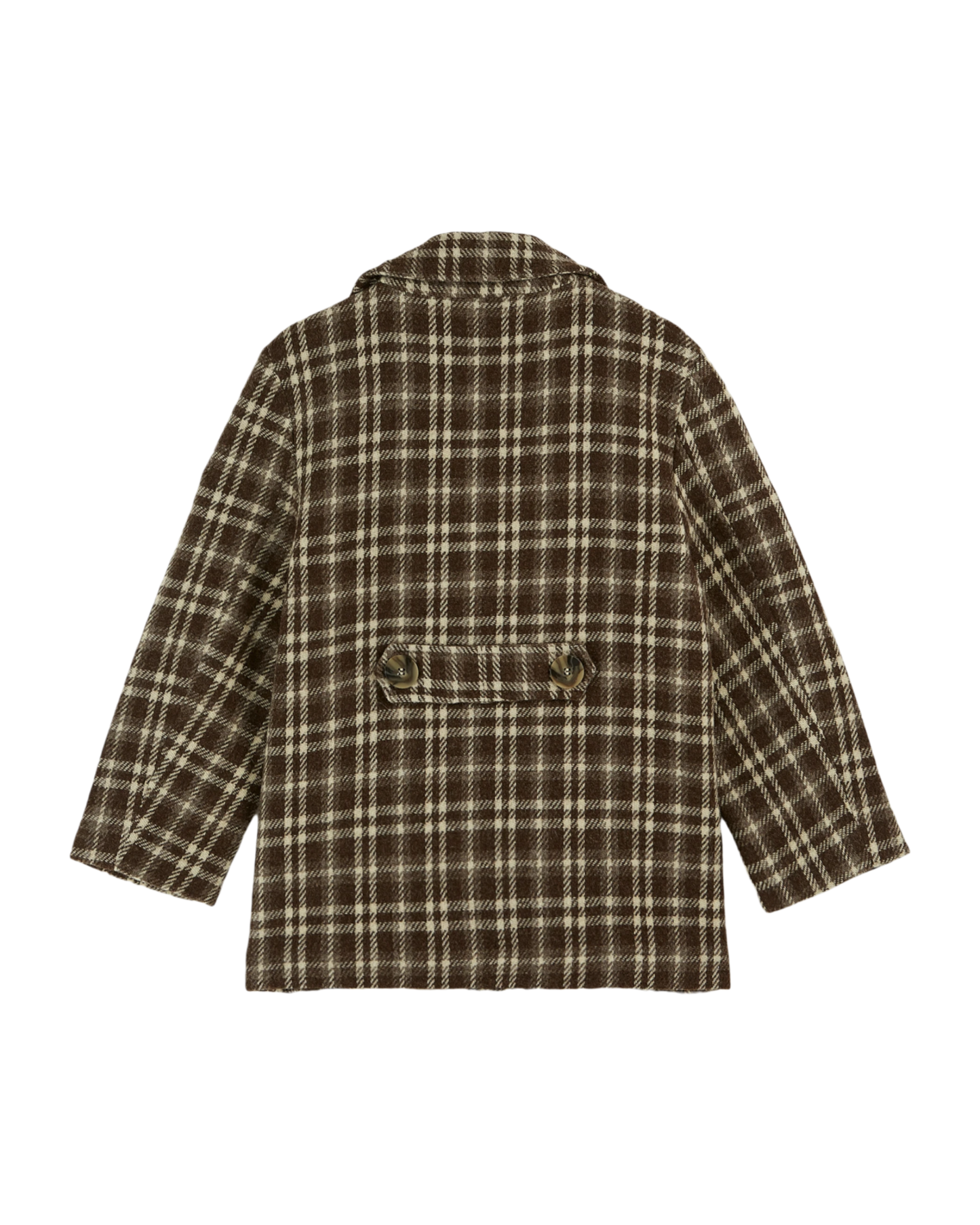 Manteau laine carreaux chocolat