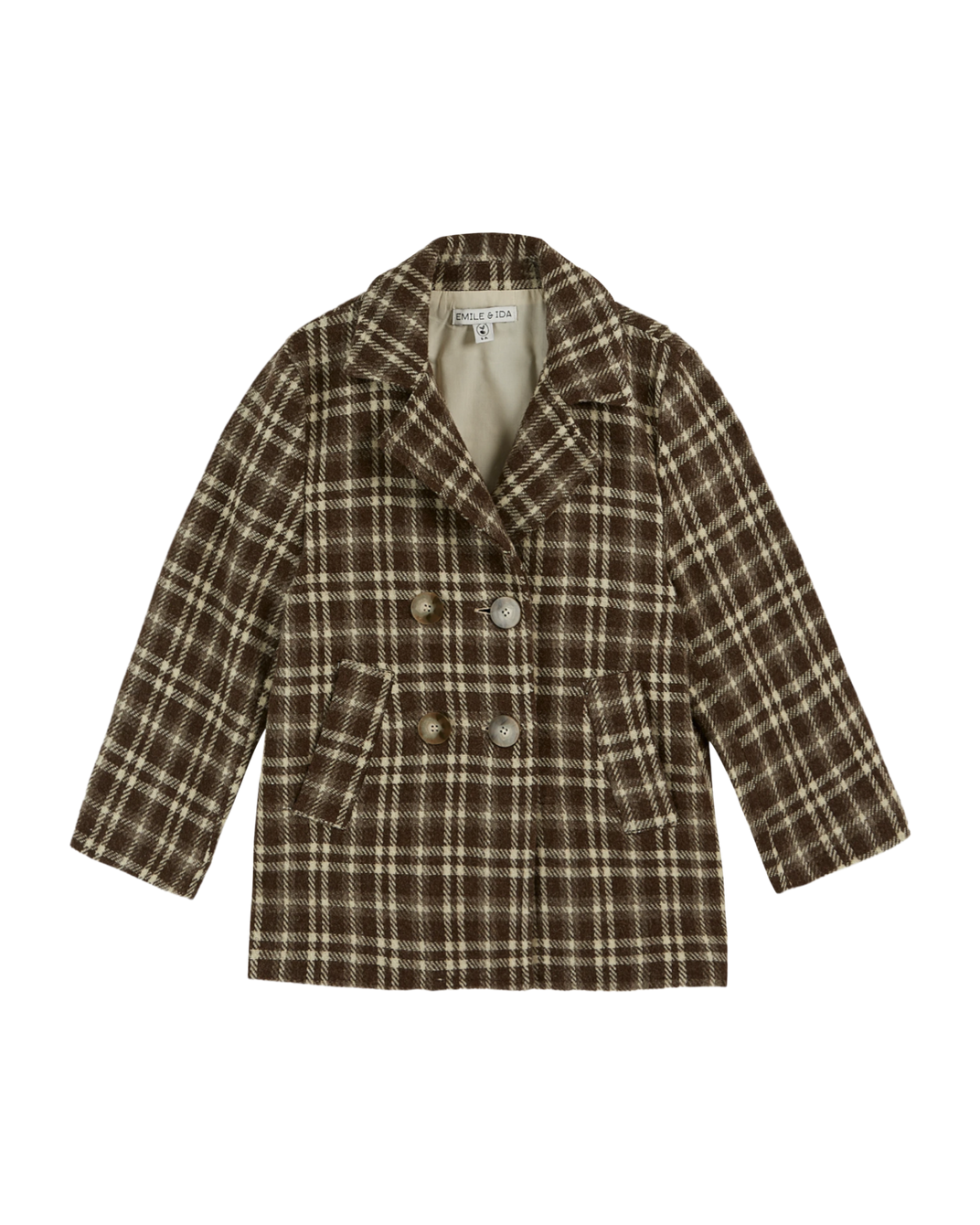 Chocolate checked wool coat