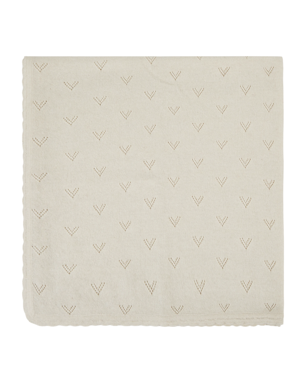 Couverture tricotée écru