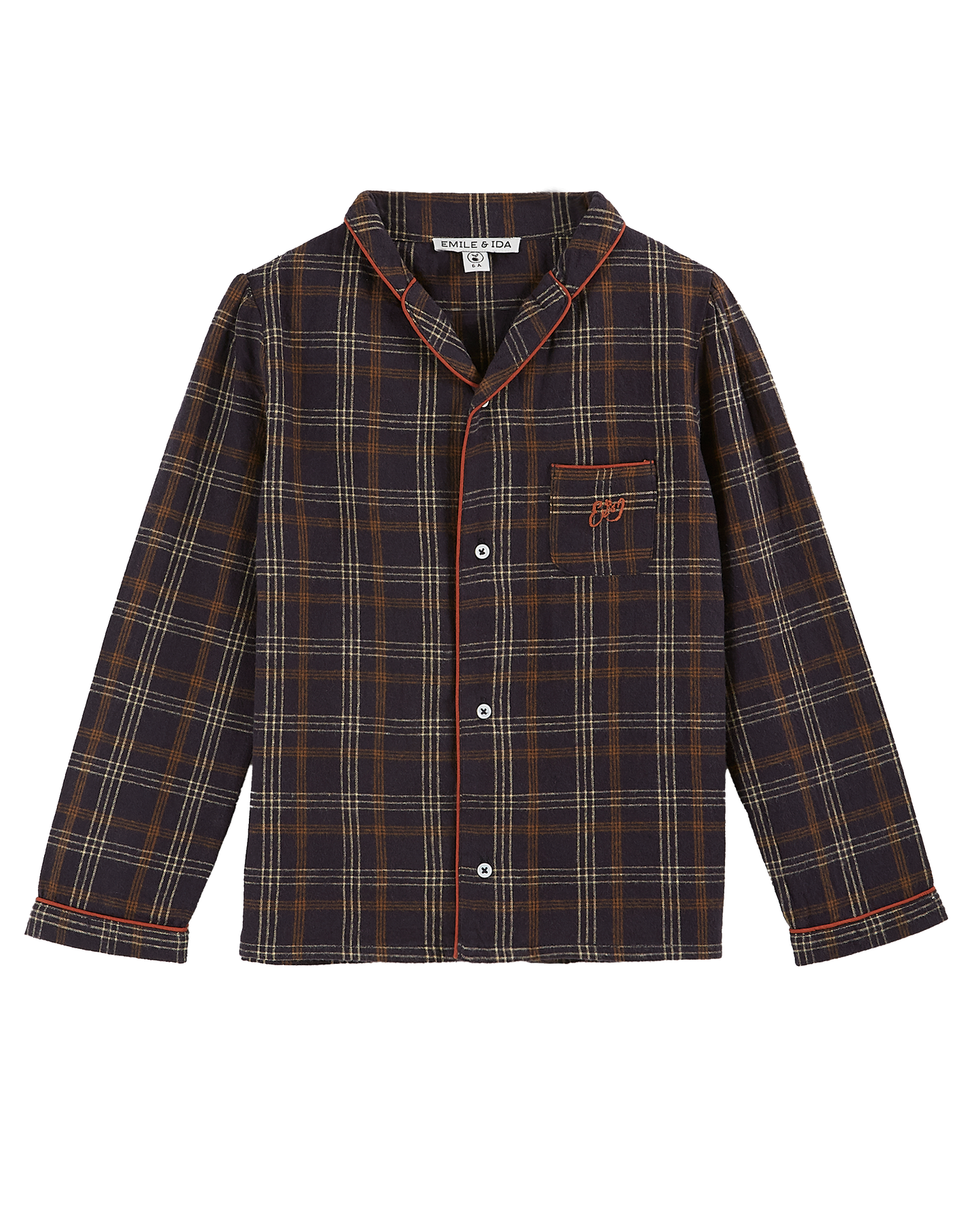 Pyjama enfant carreaux gavin bitume