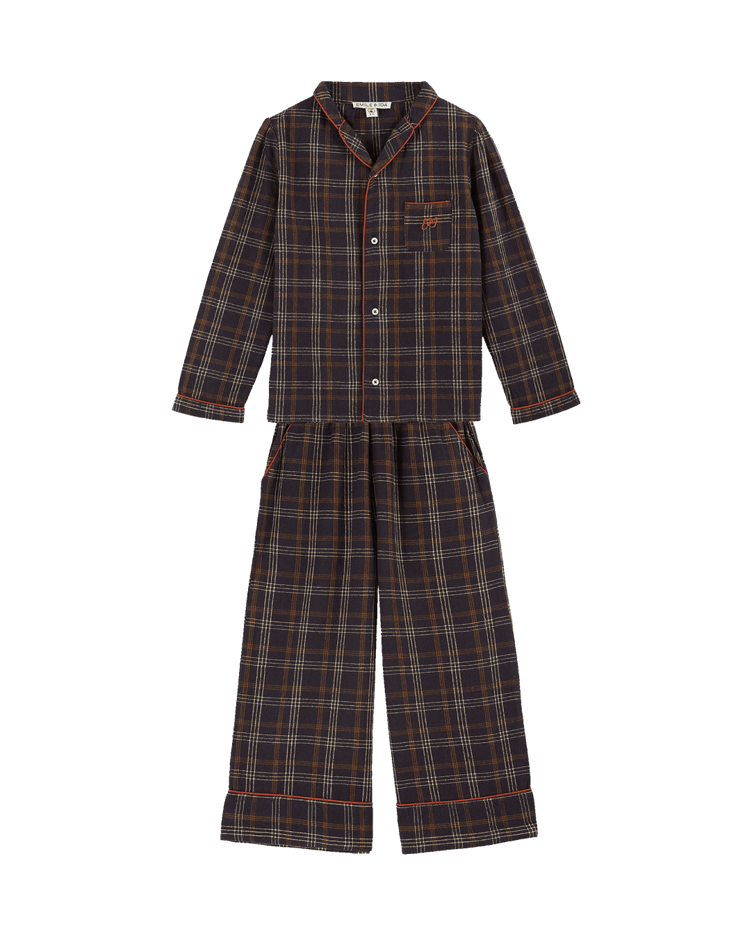 Pyjama enfant carreaux gavin bitume