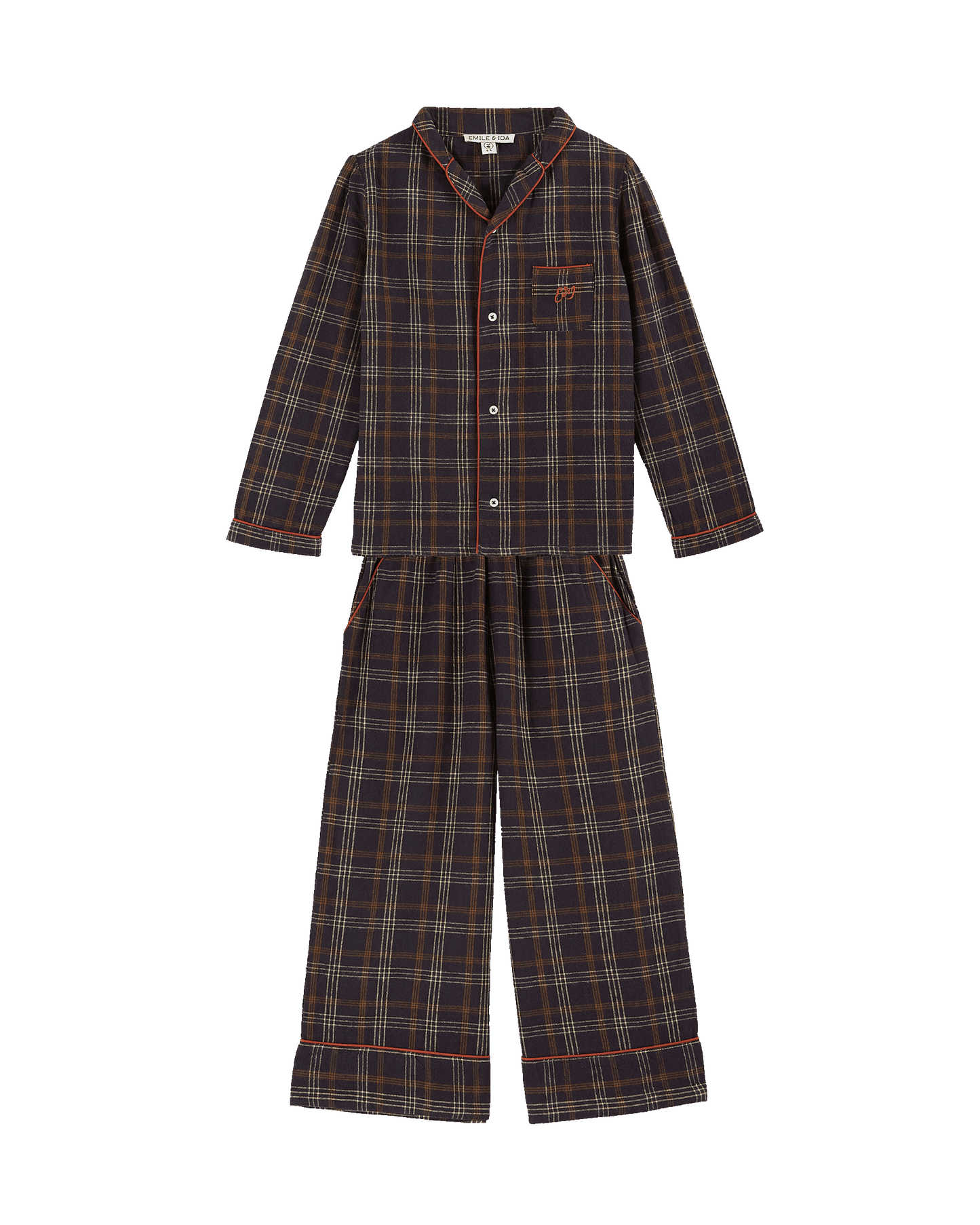 Pyjama enfant carreaux gavin bitume