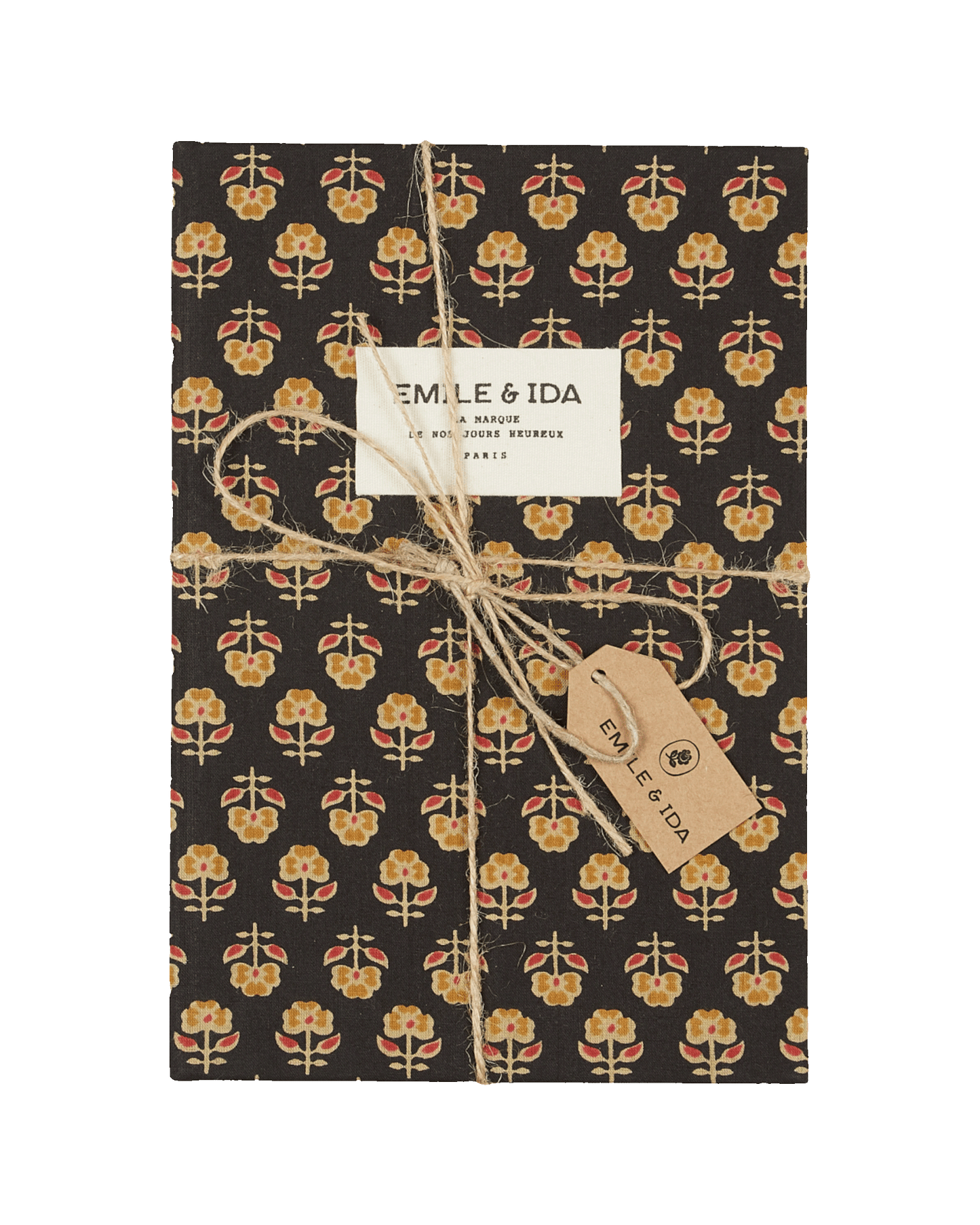 Cahier à fleurs noir