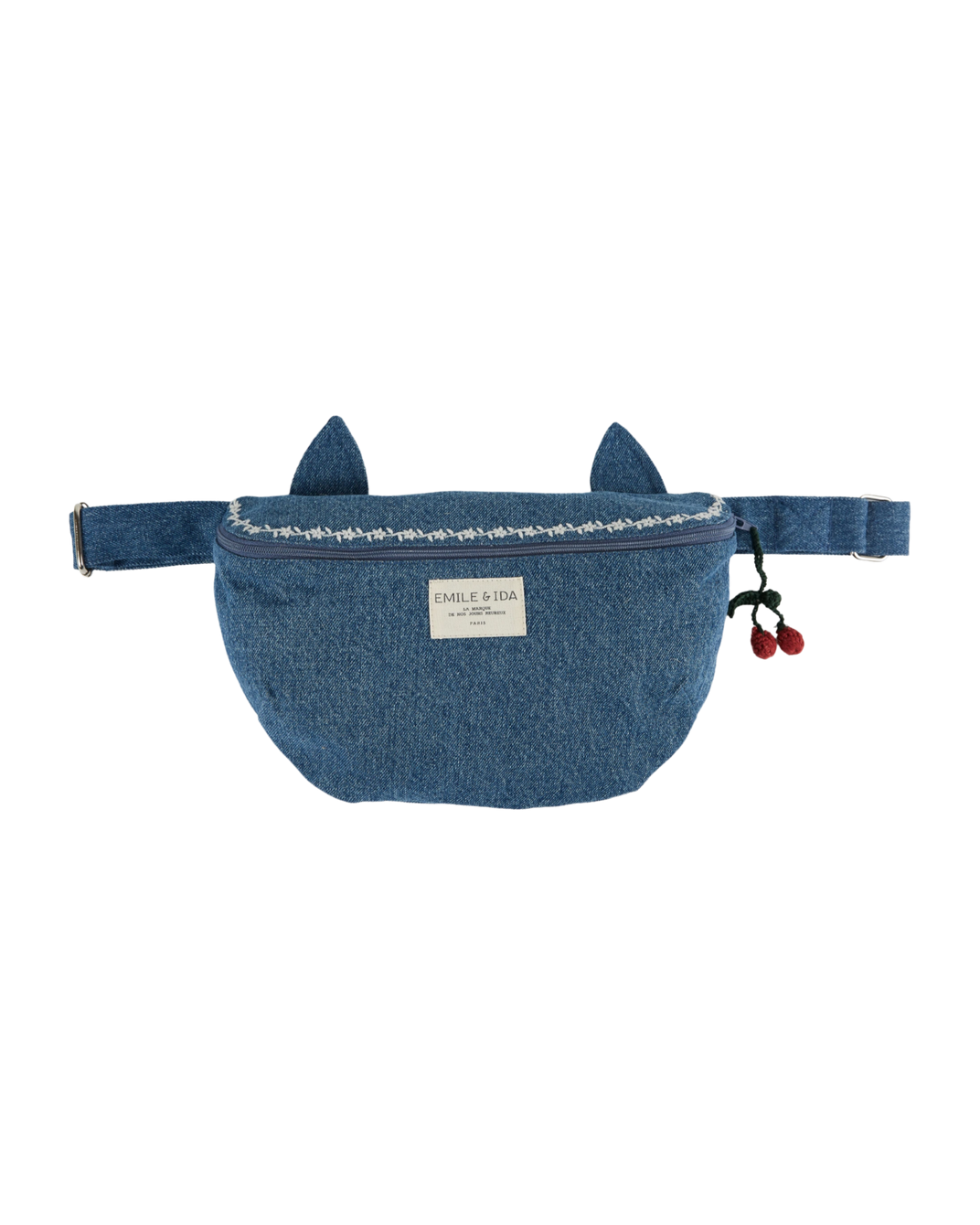 Denim cat fanny pack