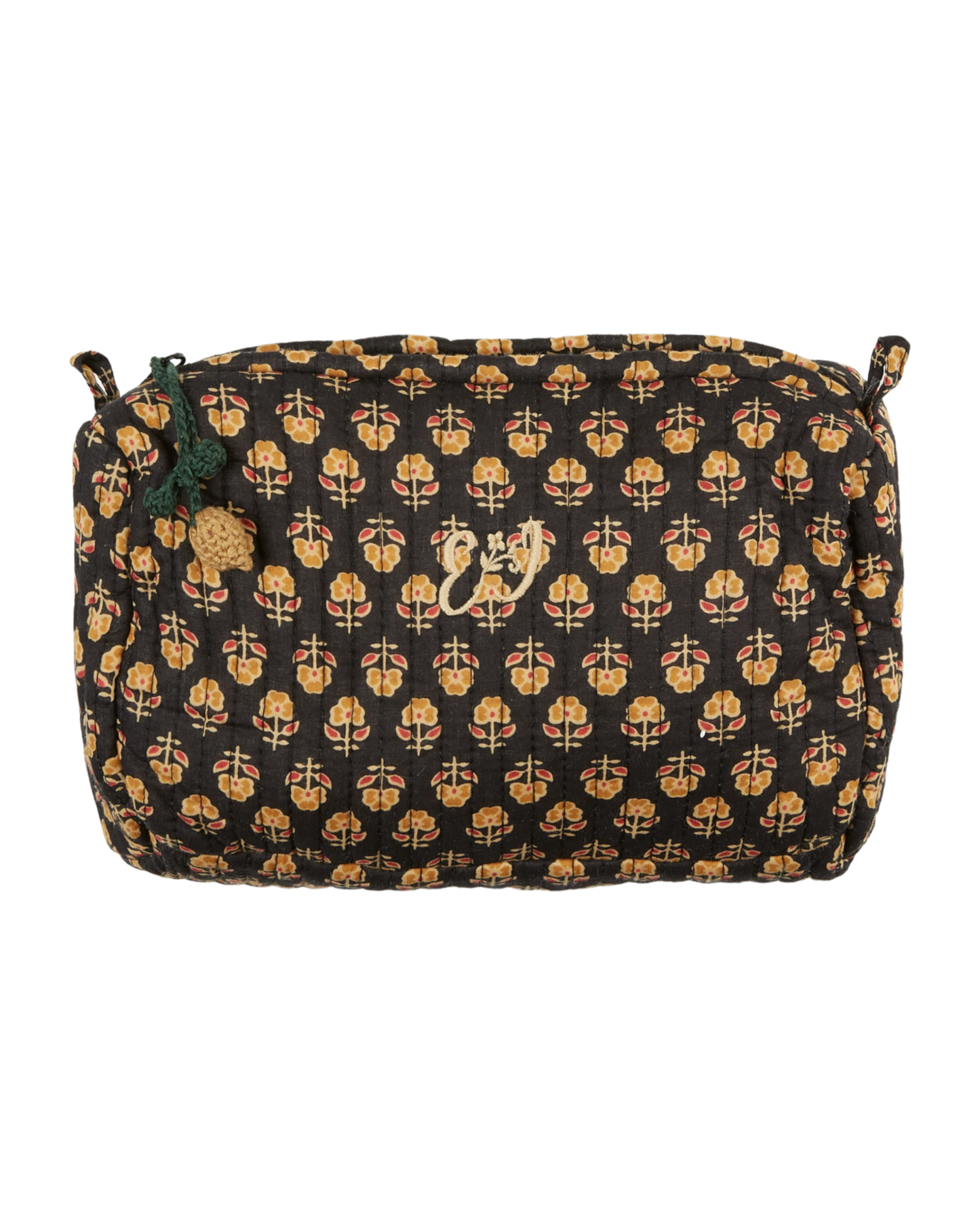 Trousse de toilette à fleurs noir