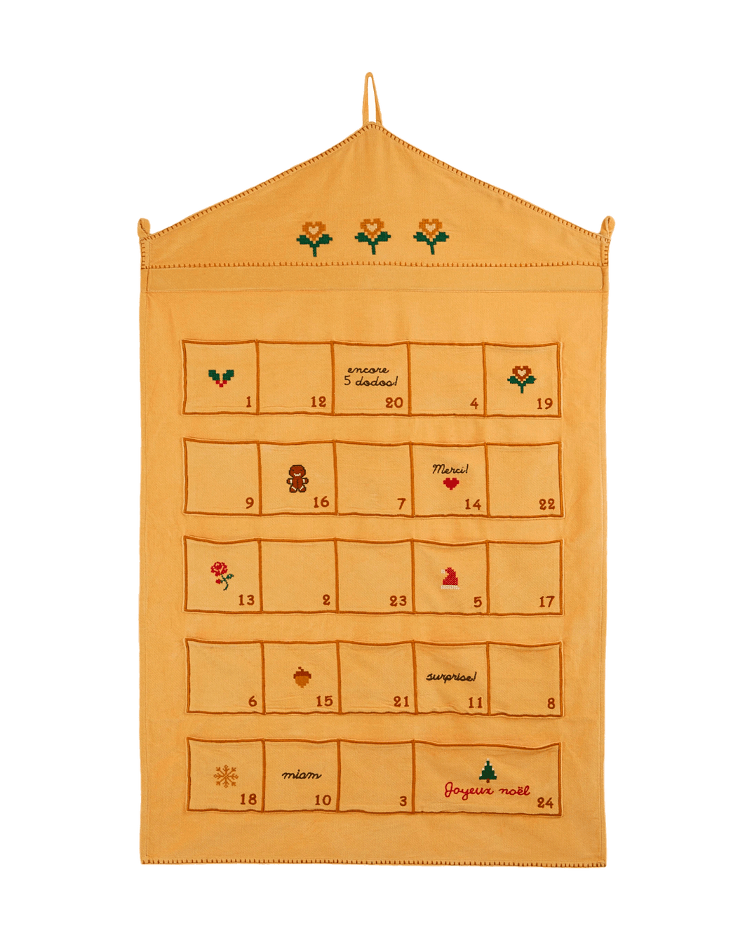 Calendrier de l'avent velours sable