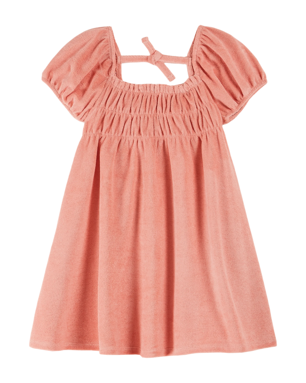 Blossom smocked terrycloth dress