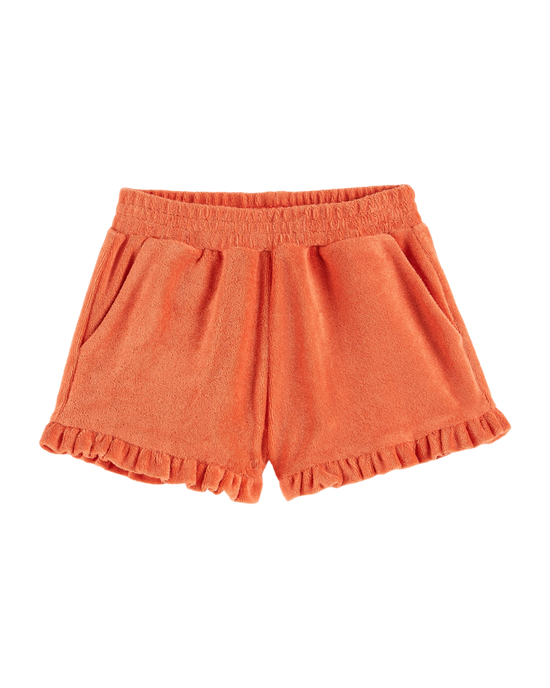 emile et ida Short éponge volanté orange