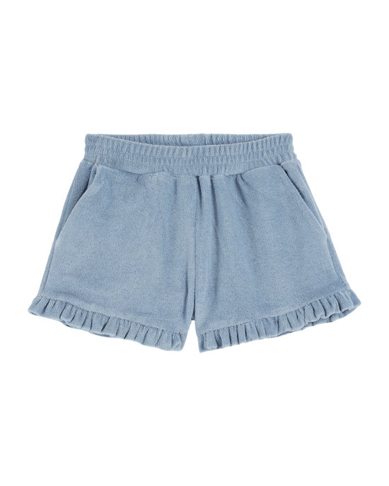 emile et ida Short éponge volanté bleu clair