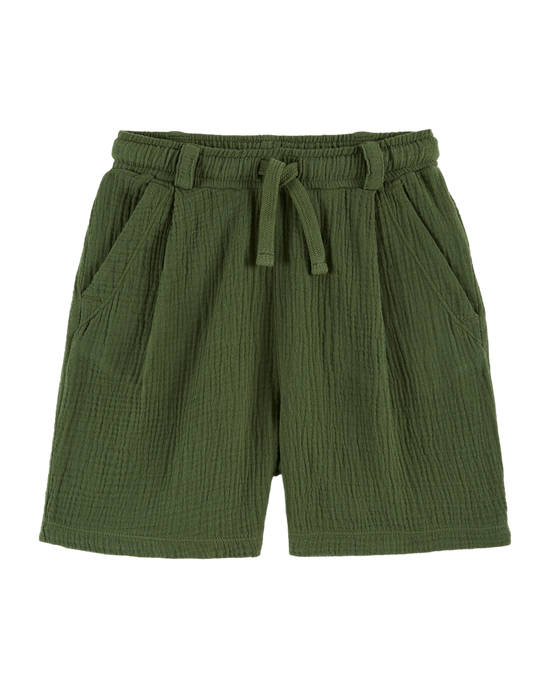 emile et ida Bermuda gaze de coton vert foncé