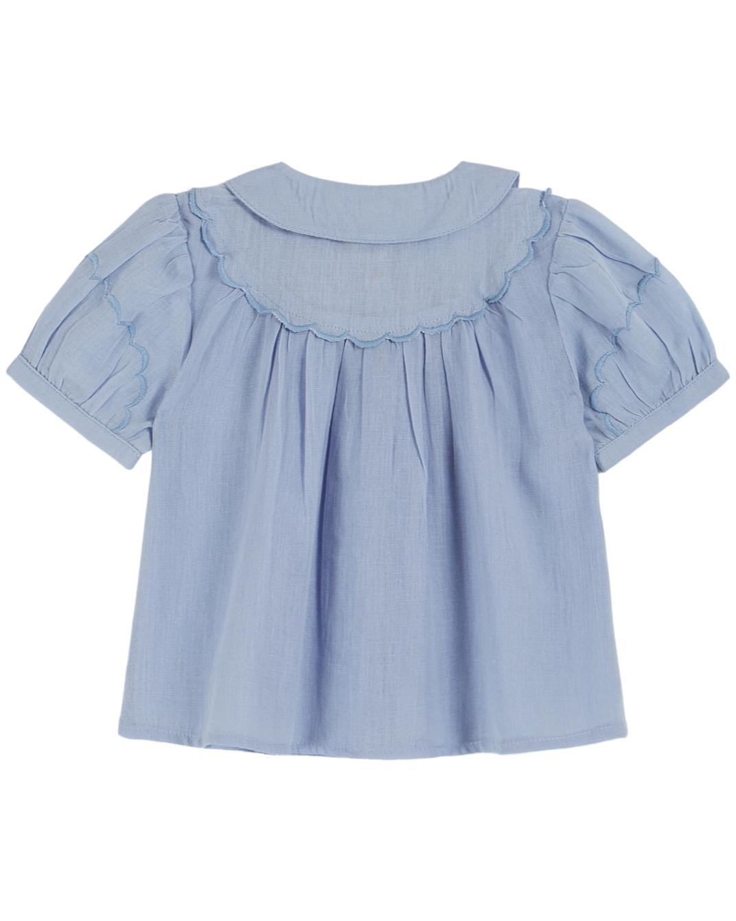 Scalloped foam blouse